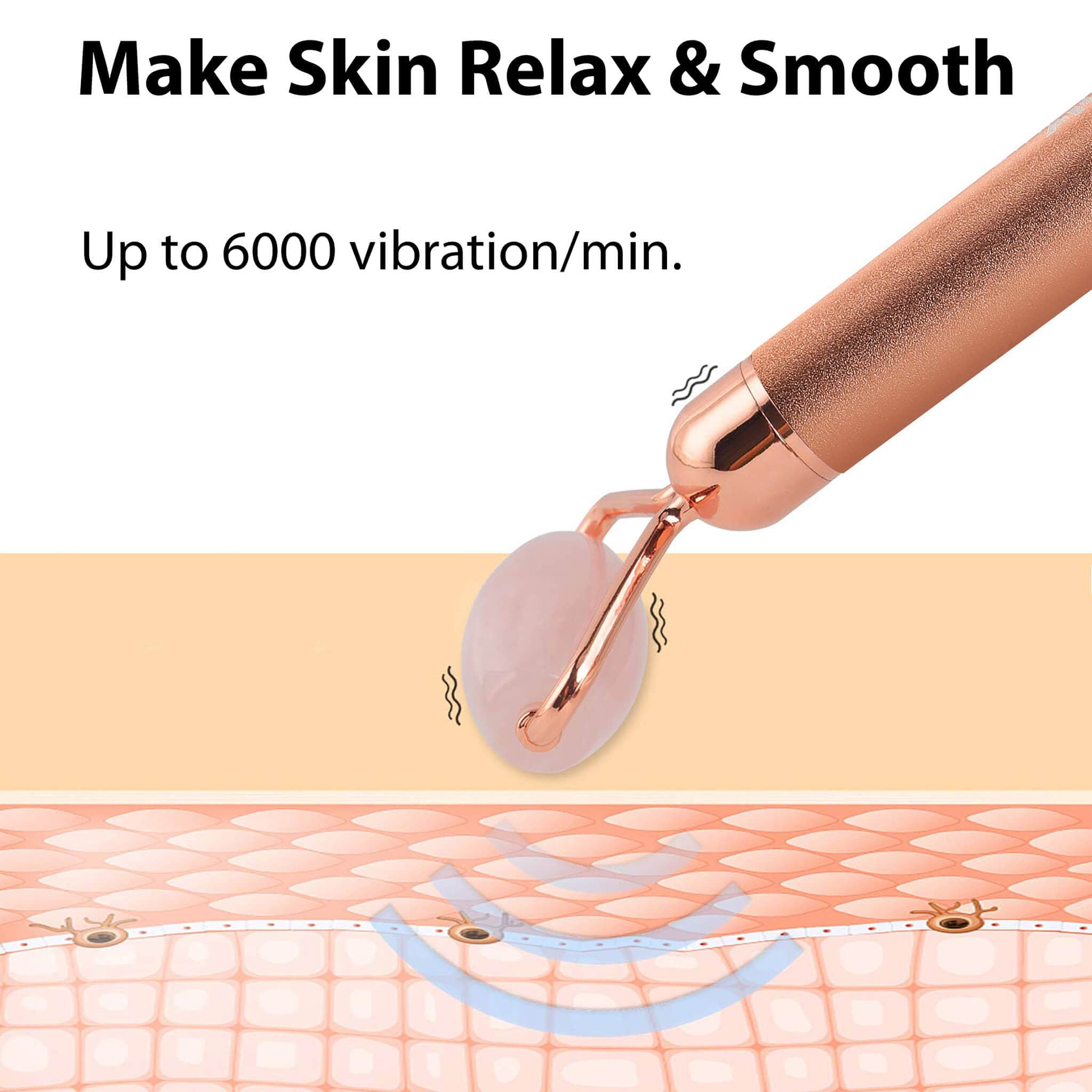 3-In-1 Electric Rose Quartz Face Roller, Facial Roller Kit for Face, Eye, Neck, Anti-Aging Facial Massager for Anti-Wrinkles, Skin Firming and Lifting, (Rose Gold) - Image 5