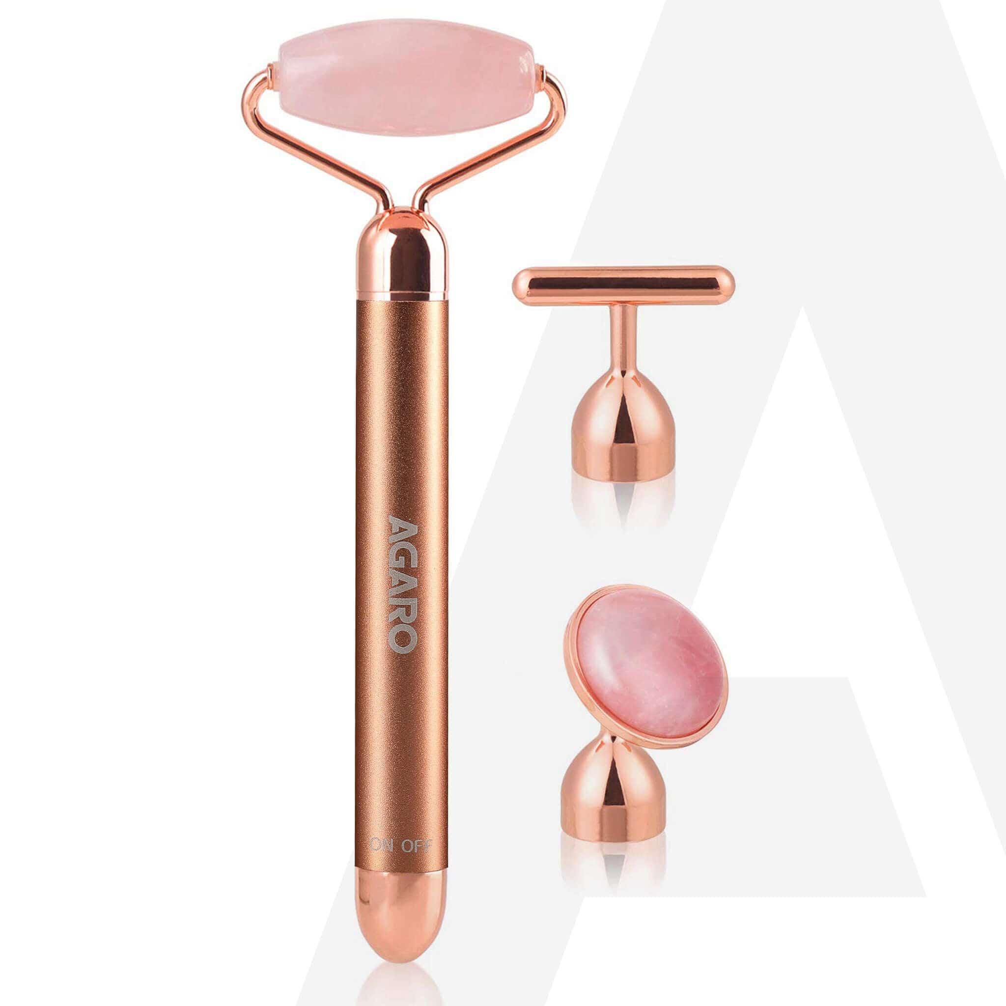 3-In-1 Electric Rose Quartz Face Roller, Facial Roller Kit for Face, Eye, Neck, Anti-Aging Facial Massager for Anti-Wrinkles, Skin Firming and Lifting, (Rose Gold) - Image 8