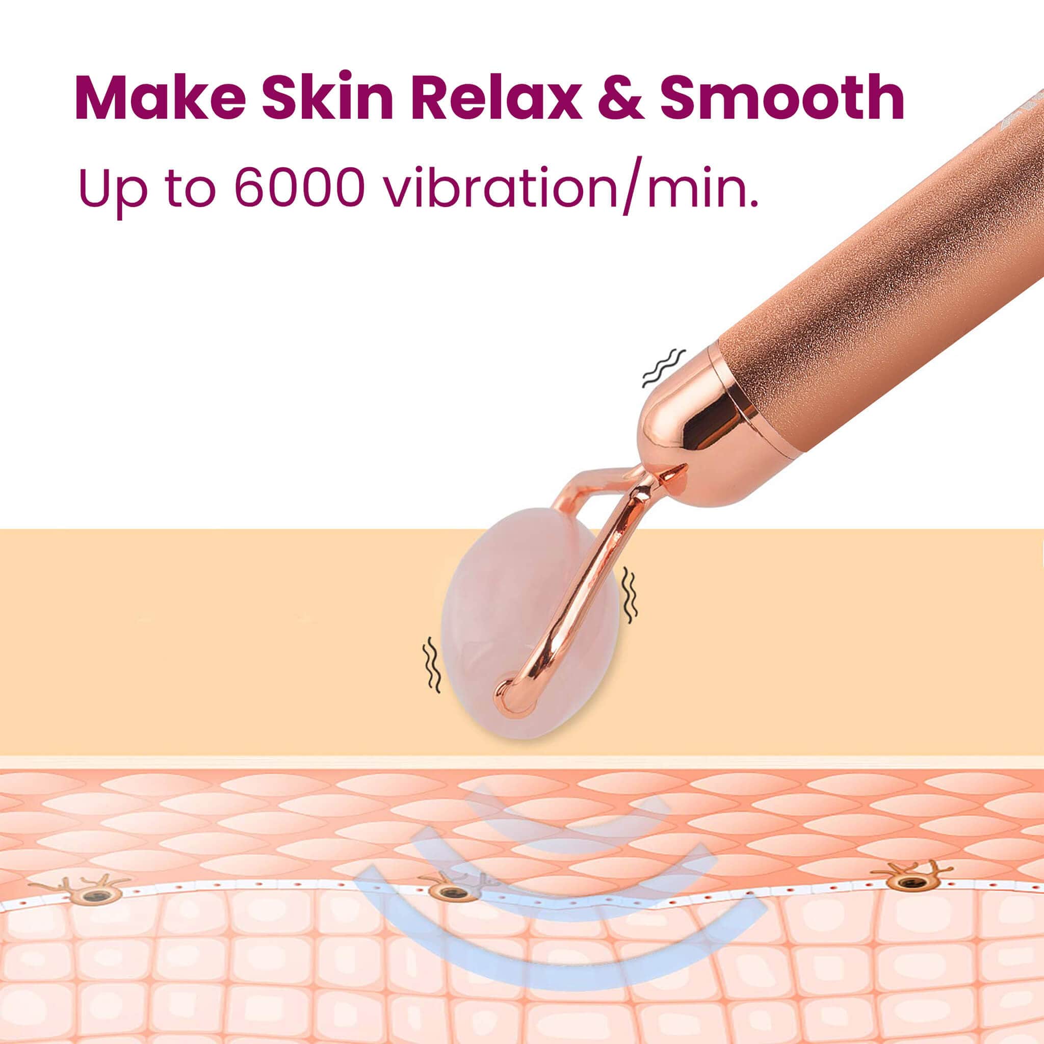 4-In-1 Electric Rose Quartz Face Roller with Gua Sha, Facial Roller Kit for Face, Eye, Neck, Anti-Aging Facial Massager for Anti-Wrinkles, Skin Firming and Lifting (Rose Gold) - Image 3