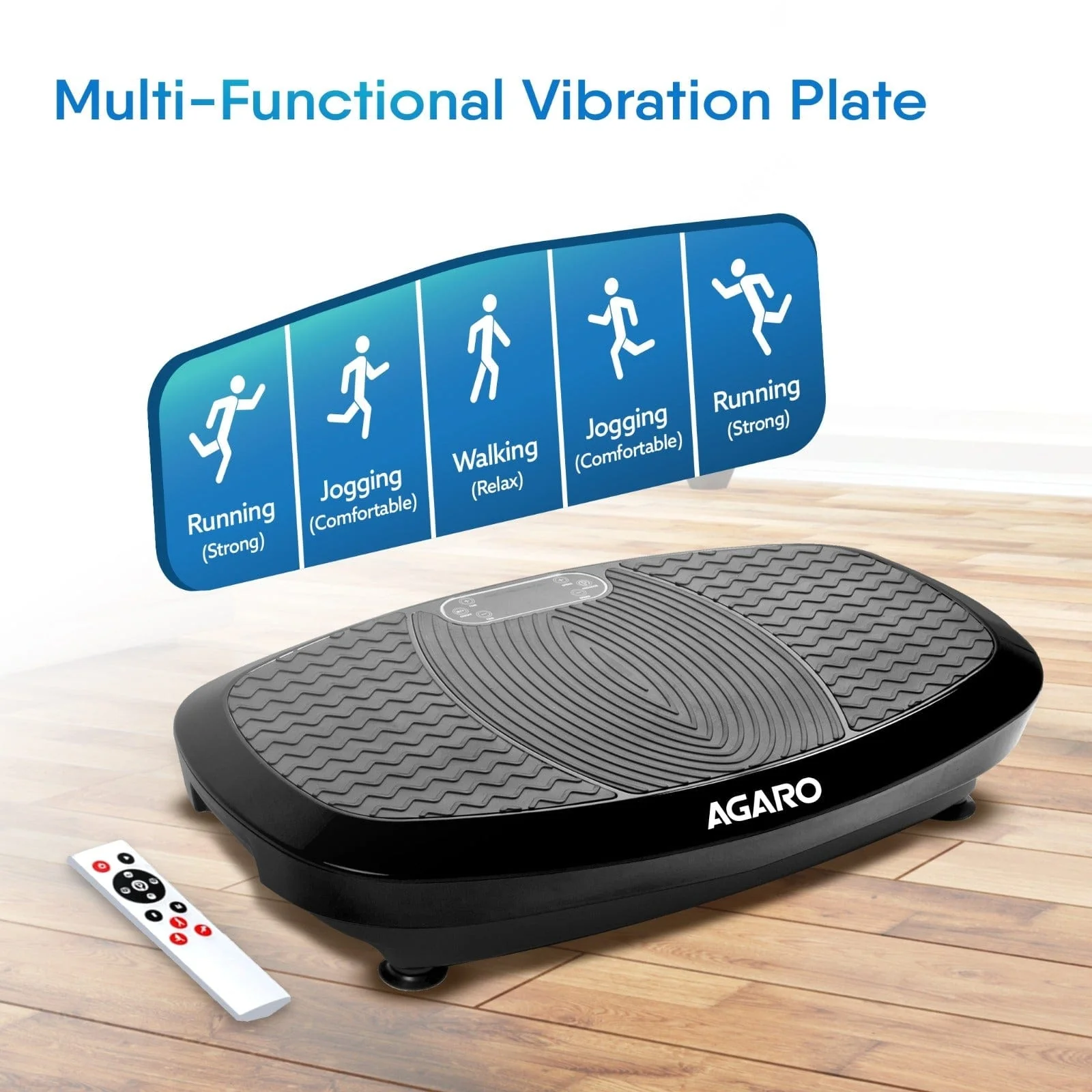Royal 3D Vibration Plate Massager, Gym & Workout Machine , Muscle To ning, Calorie Burning, Weight Loss, 5 Auto Programs, Manual Mode, 180 Speeds, Adjustable Timer, With Remote & 2 Balance Straps - Image 10
