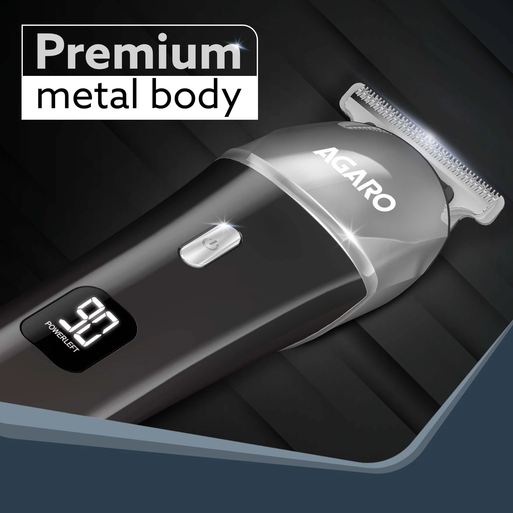 Royal Beard Trimmer For Men, Hair Trimming, High Precision Trimmer, Cordless, 4 Length Setting Combs, Self Sharpening Stainless Steel Blade, Metal Body, Fast Charging, 120 Minutes Usage, Silver - Image 3
