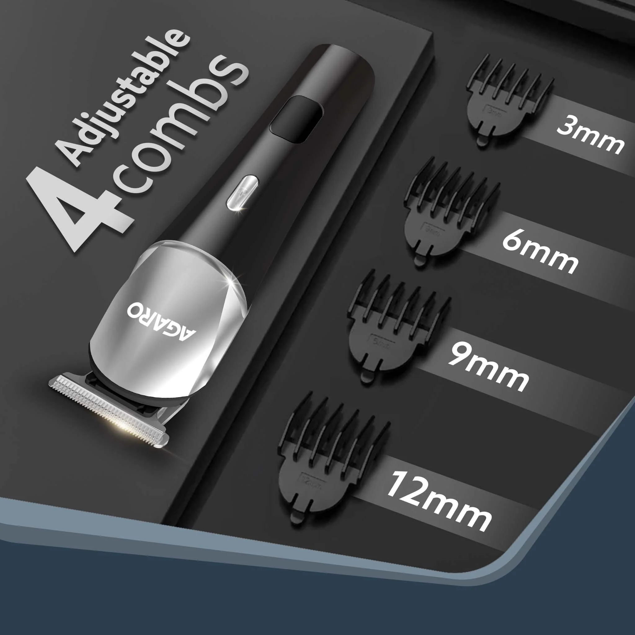 Royal Beard Trimmer For Men, Hair Trimming, High Precision Trimmer, Cordless, 4 Length Setting Combs, Self Sharpening Stainless Steel Blade, Metal Body, Fast Charging, 120 Minutes Usage, Silver - Image 4