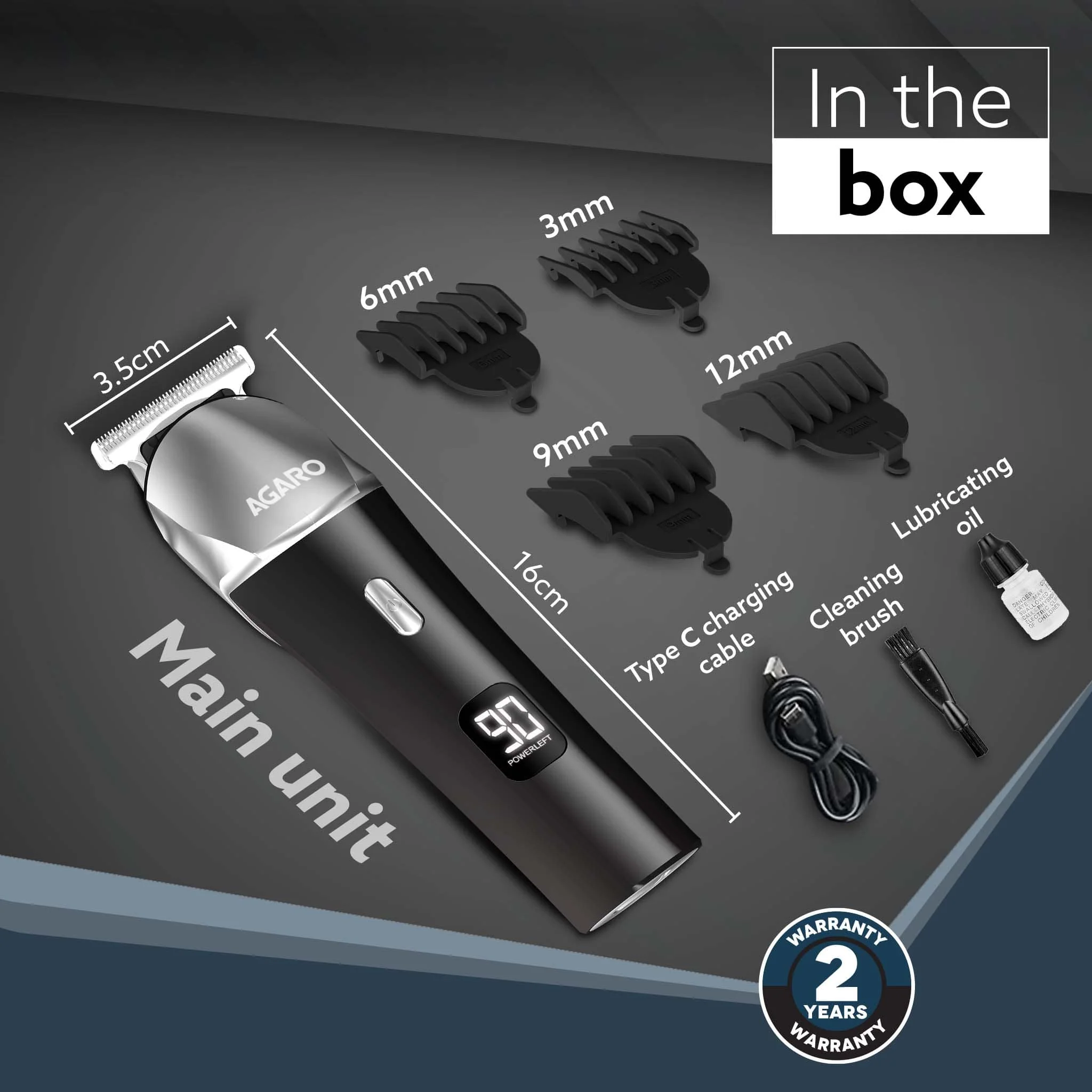 Royal Beard Trimmer For Men, Hair Trimming, High Precision Trimmer, Cordless, 4 Length Setting Combs, Self Sharpening Stainless Steel Blade, Metal Body, Fast Charging, 120 Minutes Usage, Silver - Image 6