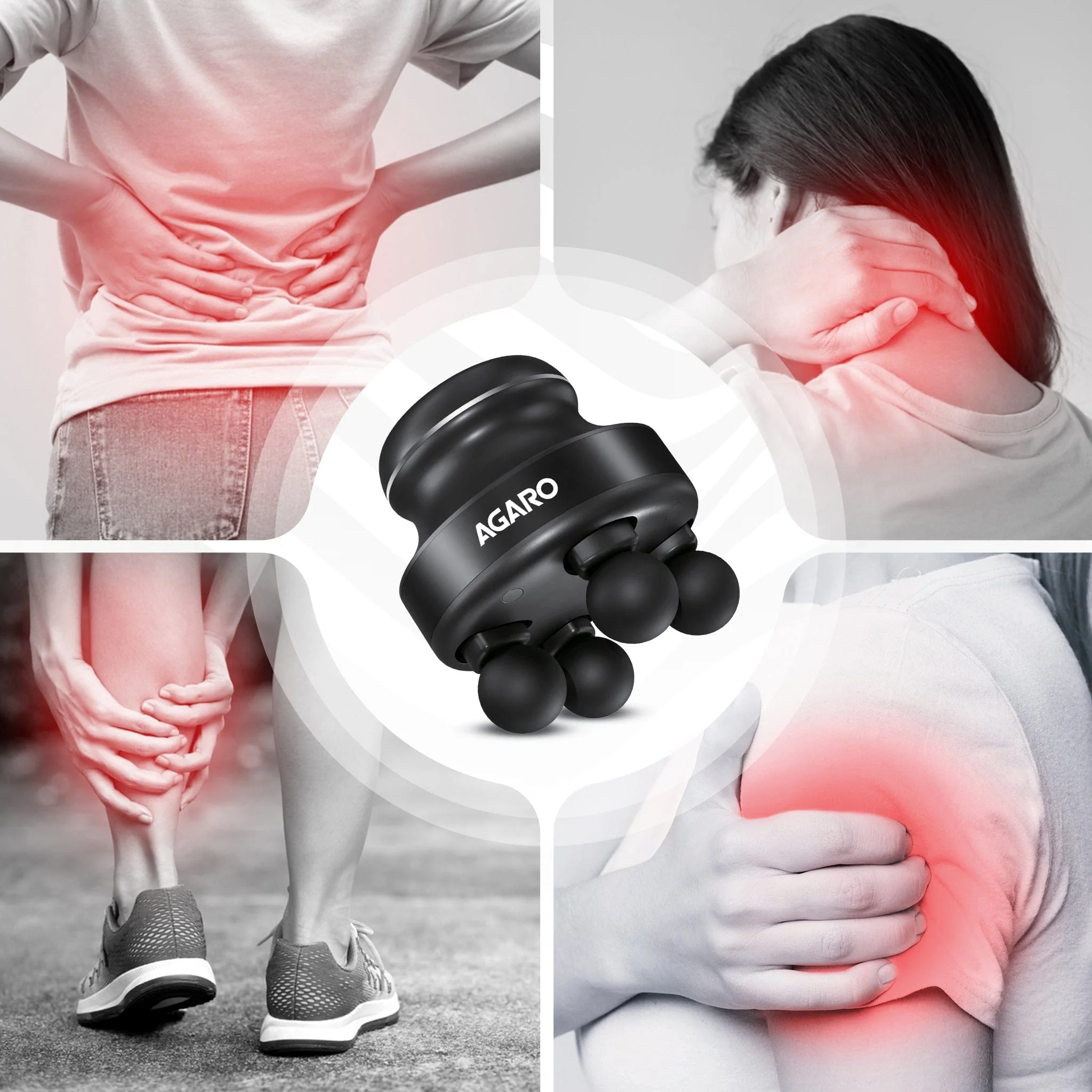 Royal Deep Tissue Body Massager with 4 Interchangeable Heads | Handheld Electric Vibration Massager for Neck, Back, Shoulder, Leg & Full Body Muscle Relief & Myofascial Release, Black - Image 6