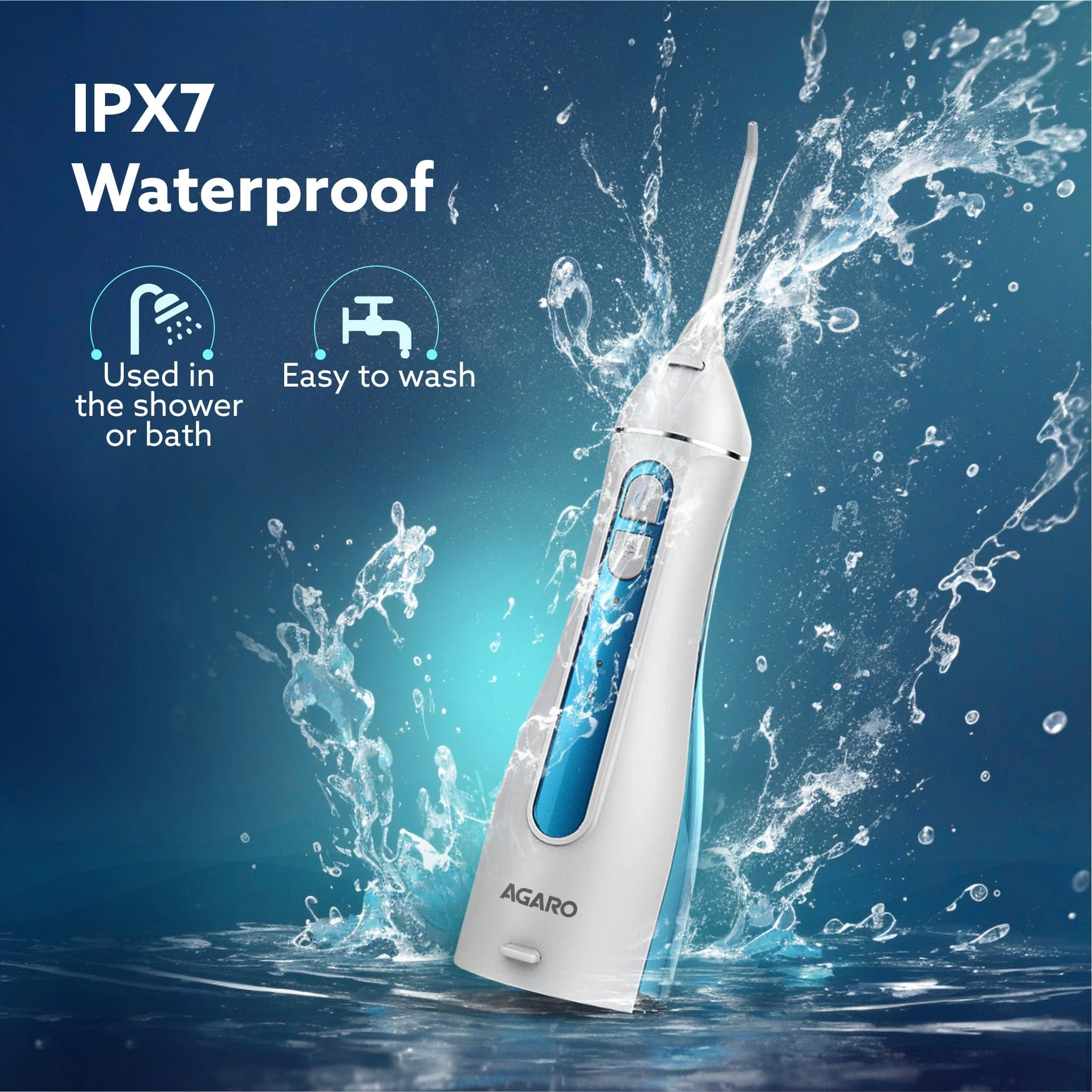 Royal Dental Flosser for teeth, 2 Nozzles, Portable, Cordless & Rechargeable,4 Cleaning Modes,IPX7 Waterproof with 200ml Watertank, Flossing at Home & Travel,Oral Flosser,Oral Irrigator - Image 7