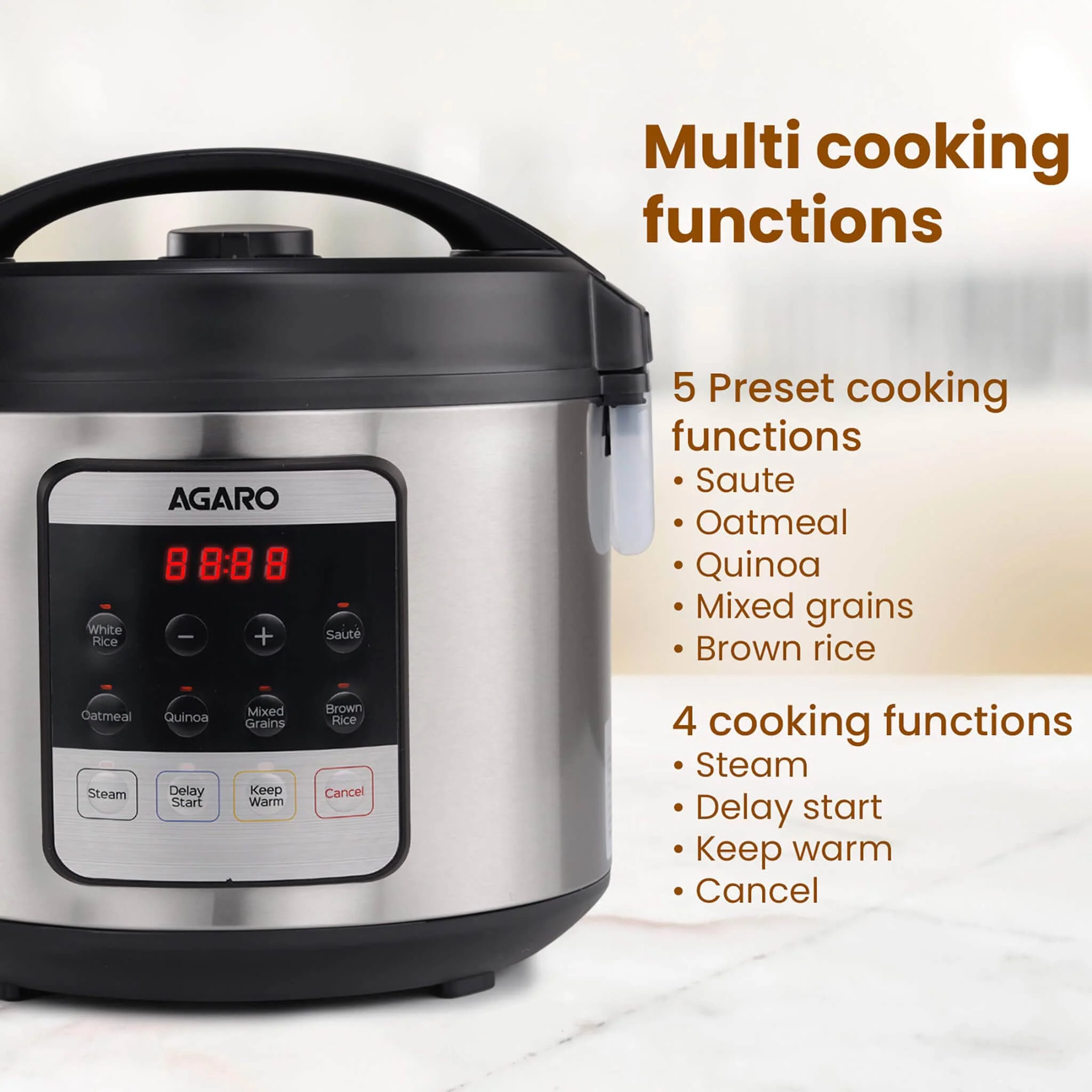 Royal Electric Rice Cooker - 5L - Silver - Image 3
