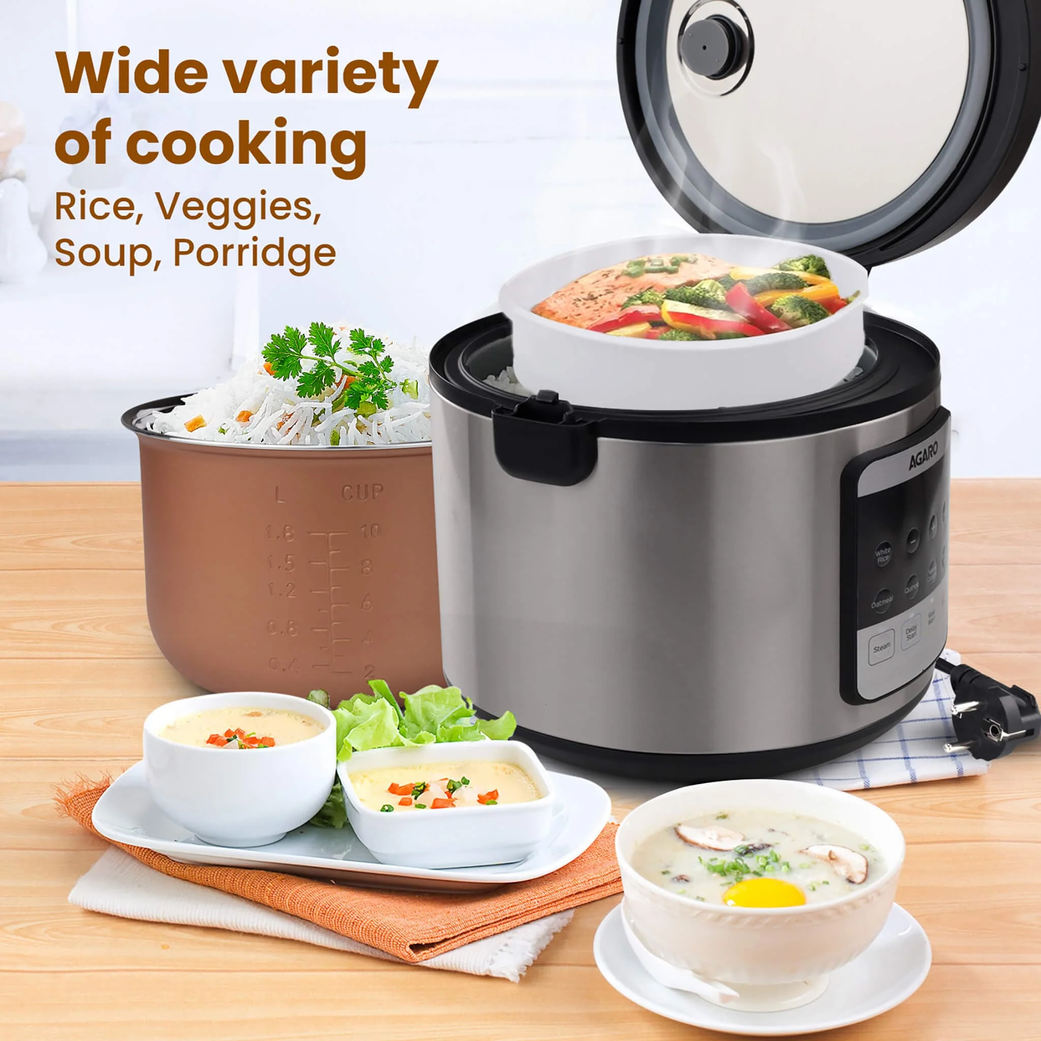 Royal Electric Rice Cooker - 5L - Silver - Image 5