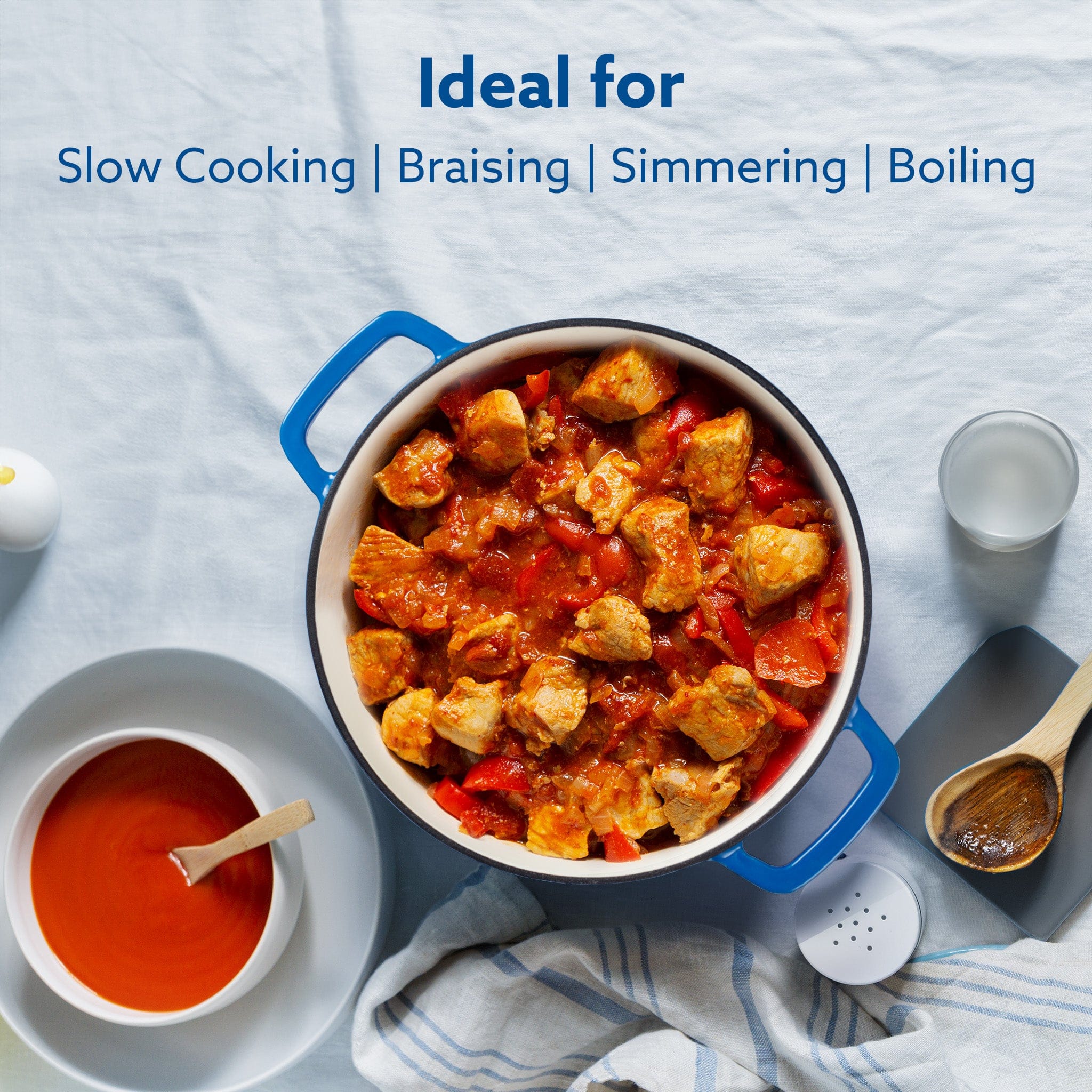 Royal Enamelled Cast Iron Casserole with Lid, Cooking Pot, No Chemical Coating, Fast Heat, Heavy Weight, Gas, Induction Oven Compatible, for Meat, Dal, Curry, Biryani, Pulao, Blue, 5 Liters - Image 5