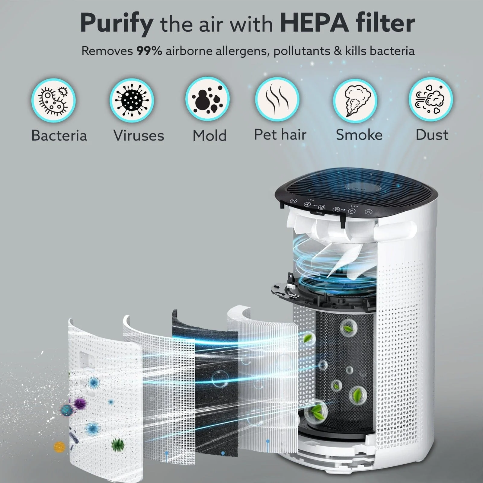 Royal HEPA Filter High performance, Traps 99% Dust, Bacteria, Allergens and Pollutants - Image 3