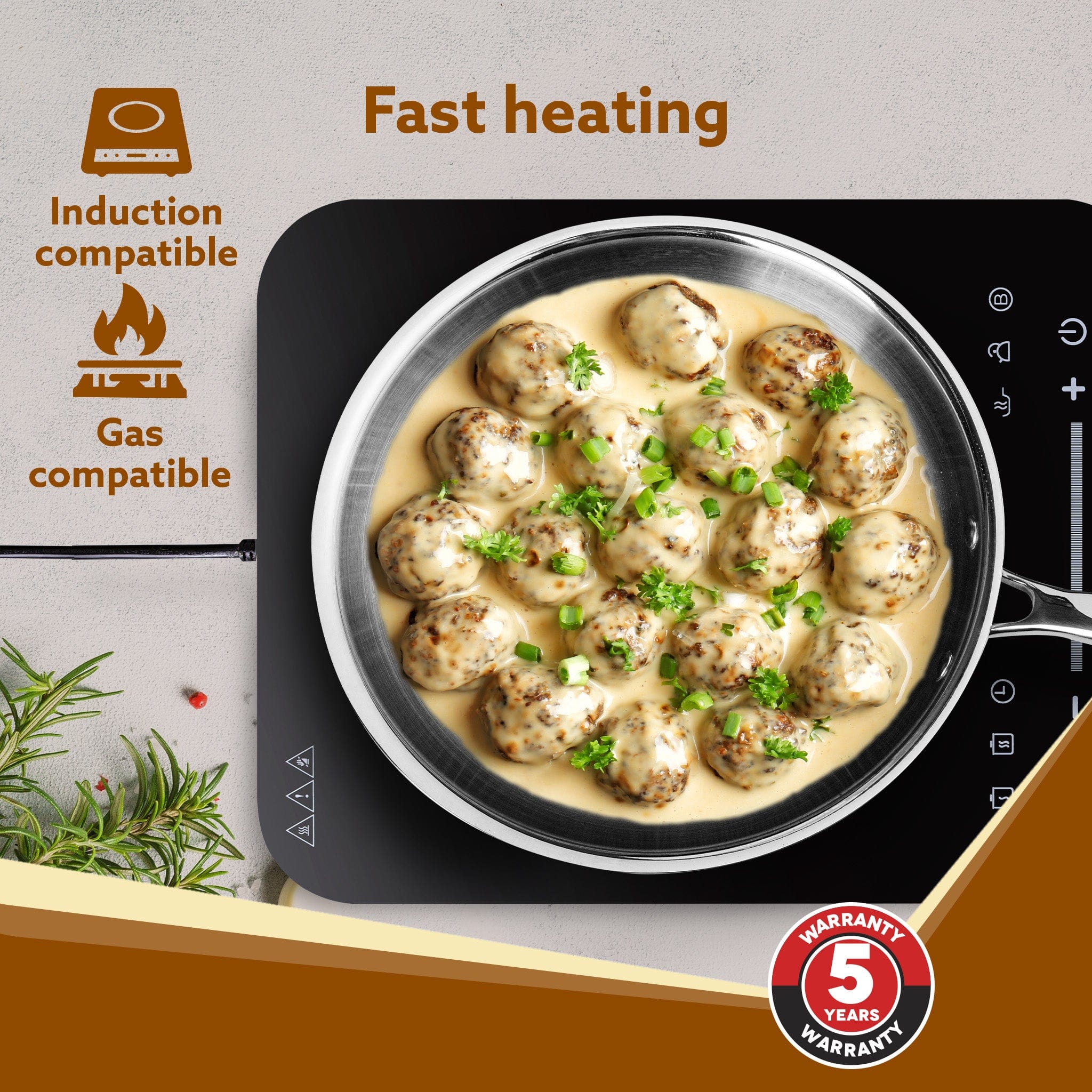 Royal Honey Comb Frying Pan, 1L Capacity, 22 cm Diameter, Tri-Ply Steel with Honey Comb, Riveted  Handle,  Food Safe & PFOA Free, Gas & Induction Compatible, Cooking, Frying, Serving, Silver - Image 6