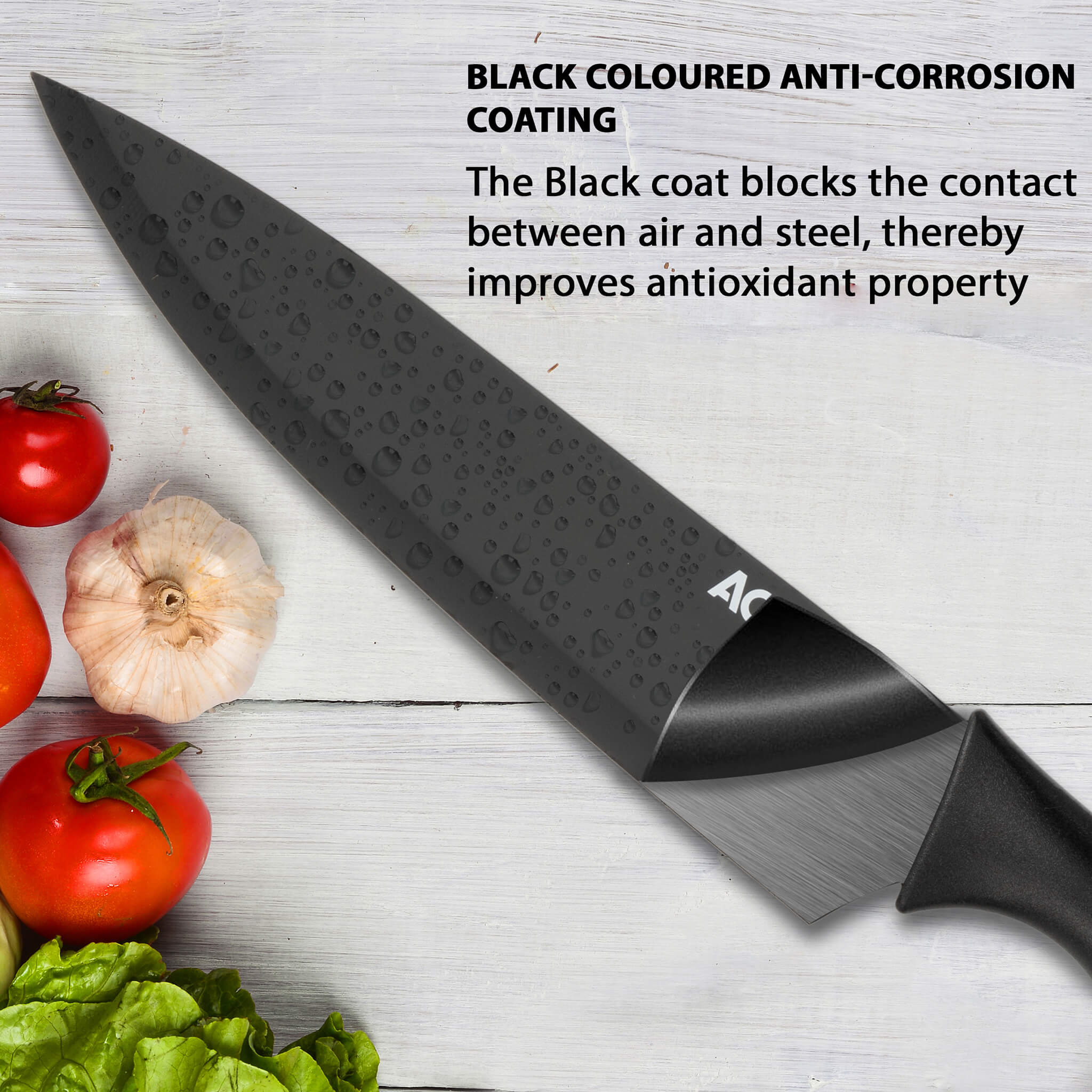 Royal Knife Set of 6pcs SS Black - Image 3