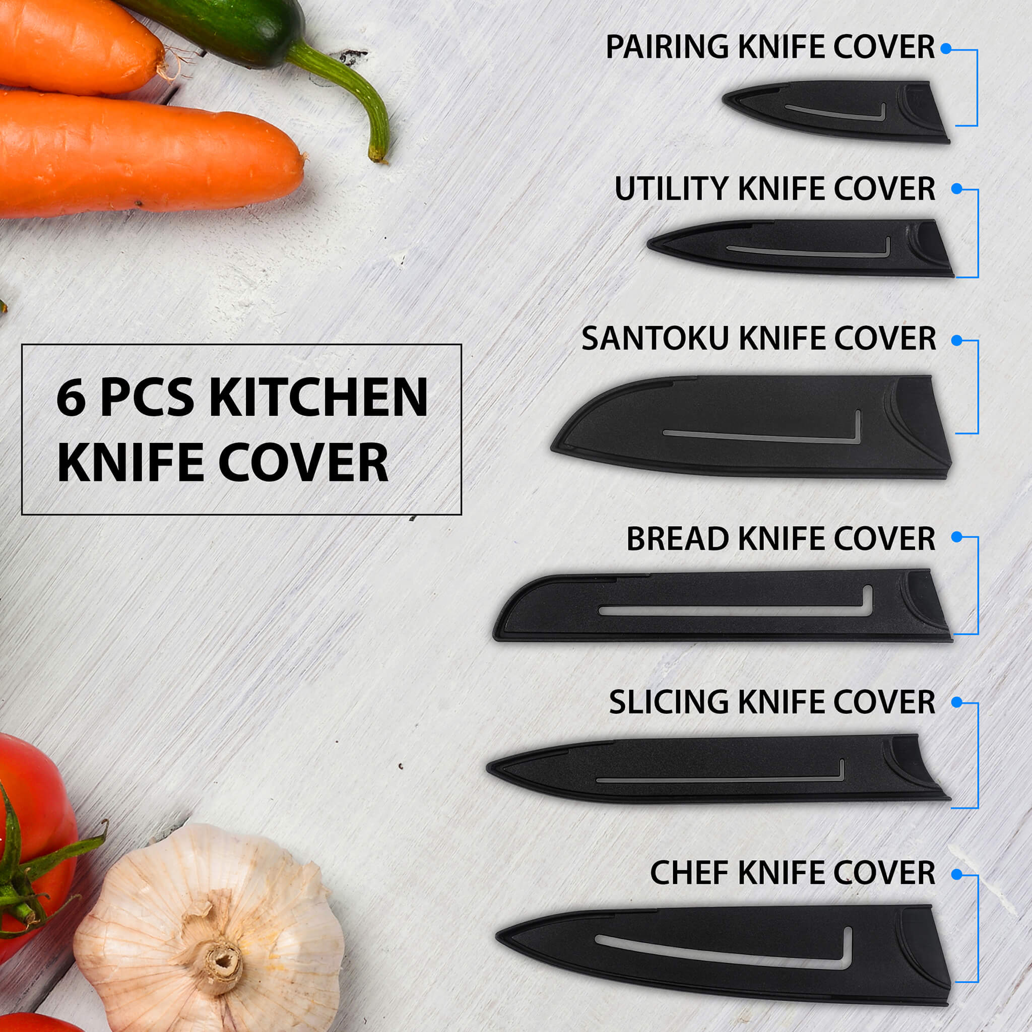 Royal Knife Set of 6pcs SS Black - Image 5