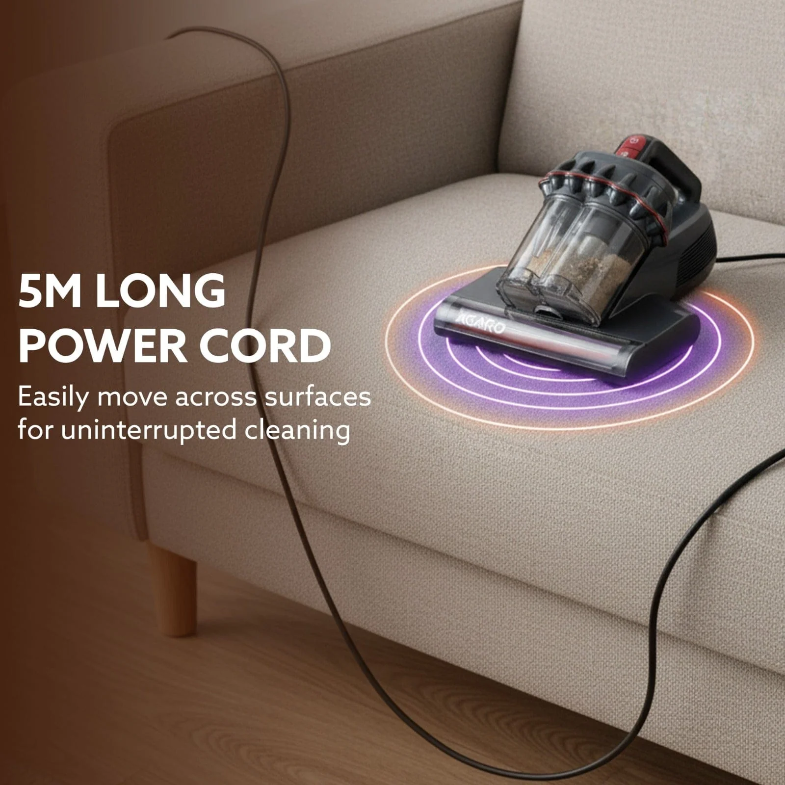 Royal Mattress Vacuum Cleaner, 12kPa Suction Power & UV Light Sterilization, Bed Vacuum Cleaner & Mite Remover, Suitable for Beds, Mattresses, Sofas & Pillows - Image 8