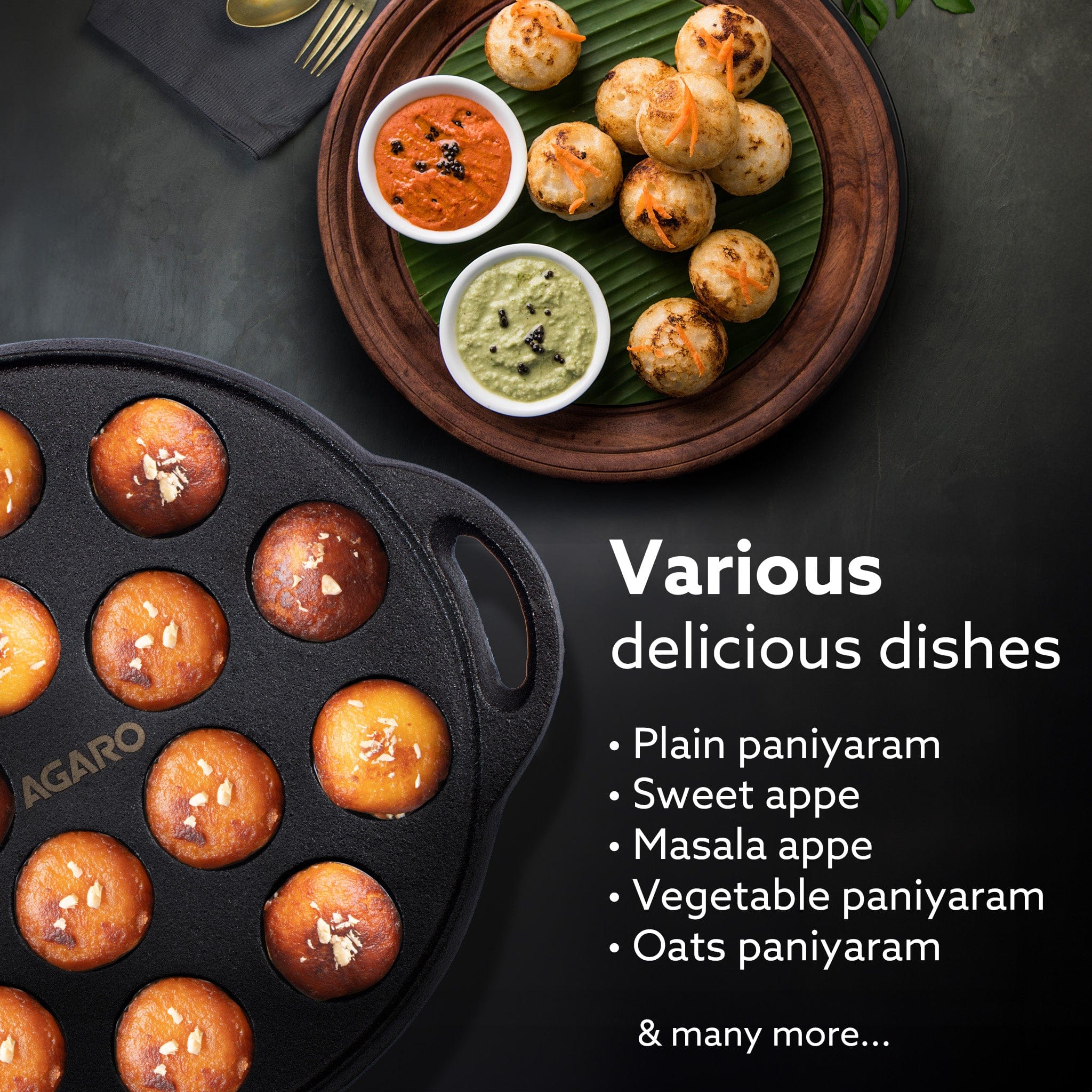 Royal Pre-Seasoned Cast Iron Paniyaram Pan, 15 pits (4cm x 2cm Each), No Chemical Coating, Rigid Handle, Fast Heating, Gas Oven Compatible, Appe, Gunta Ponganalu, Paddu, Kuzhi & Litti - Image 4