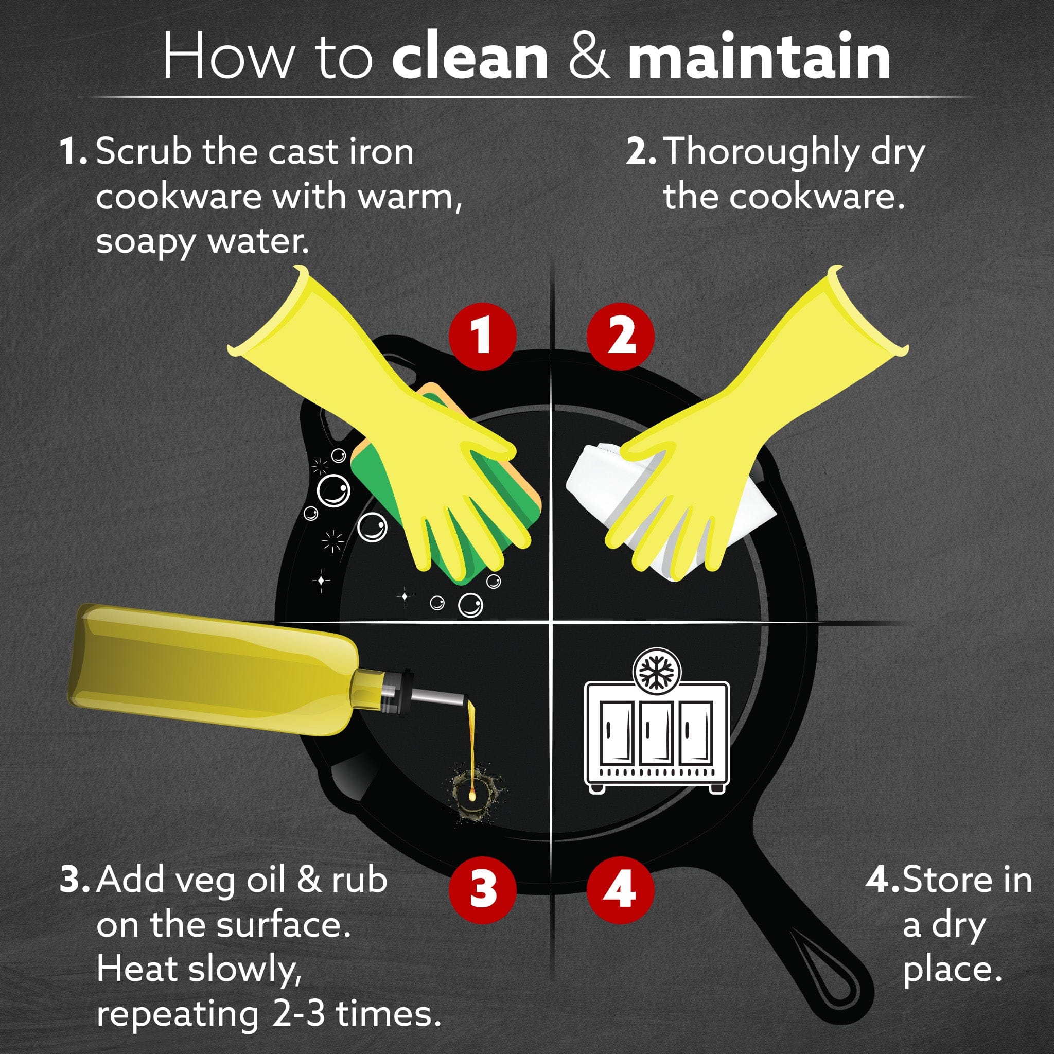 Royal Pre Seasoned Cast Iron Tawa, 26 CM Diameter, No Chemical Coating, Long Rigid Handle, Fast Heating, Heavy Weight, Gas Oven Compatible, Roti, Chapathi, Paratha, Omlette Maker,Black - Image 7