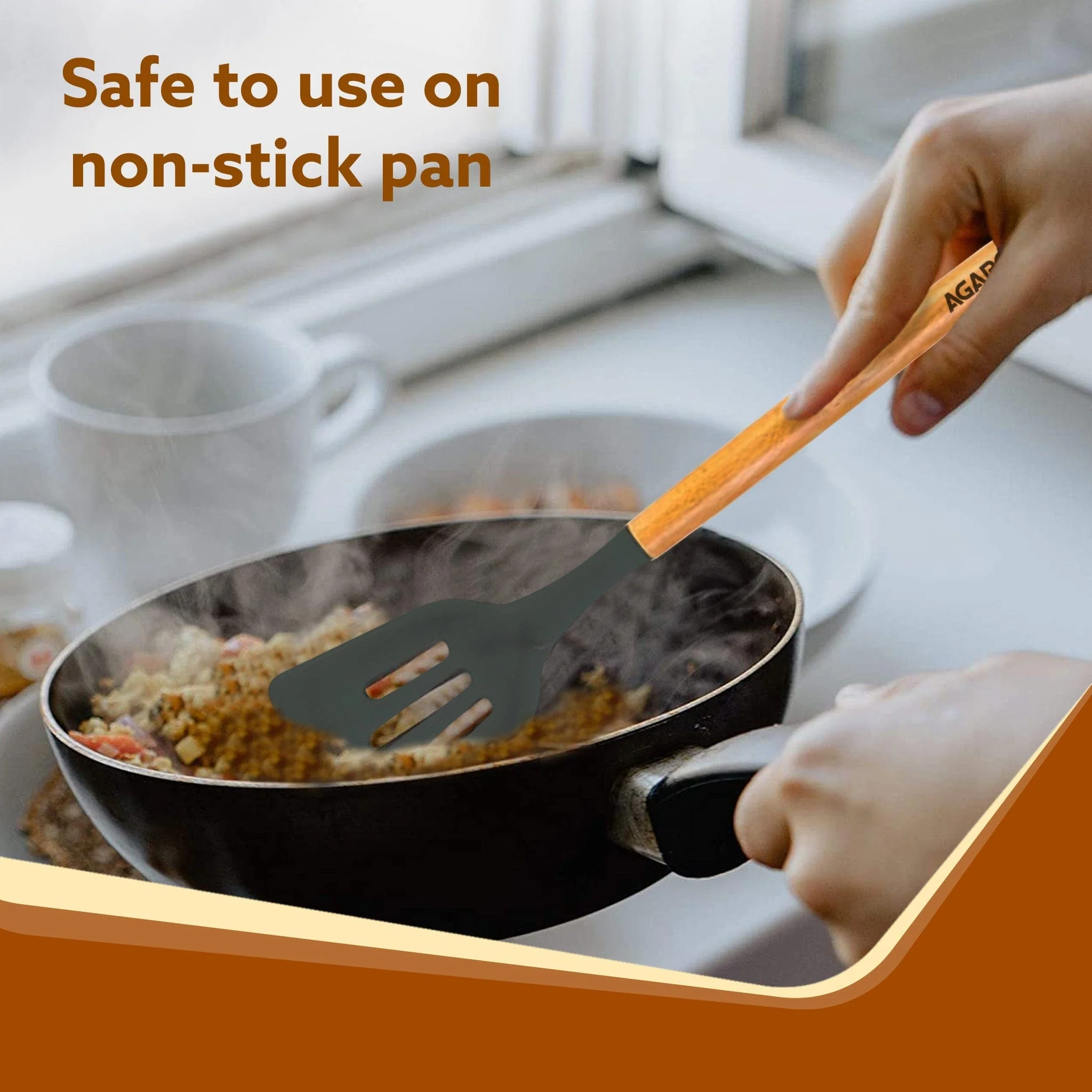 Royal Silicone Spatula Set of 5, Cooking and Mixing, for Non-Stick Cookware, BPA Free, Seamless Design, Grey - Image 4