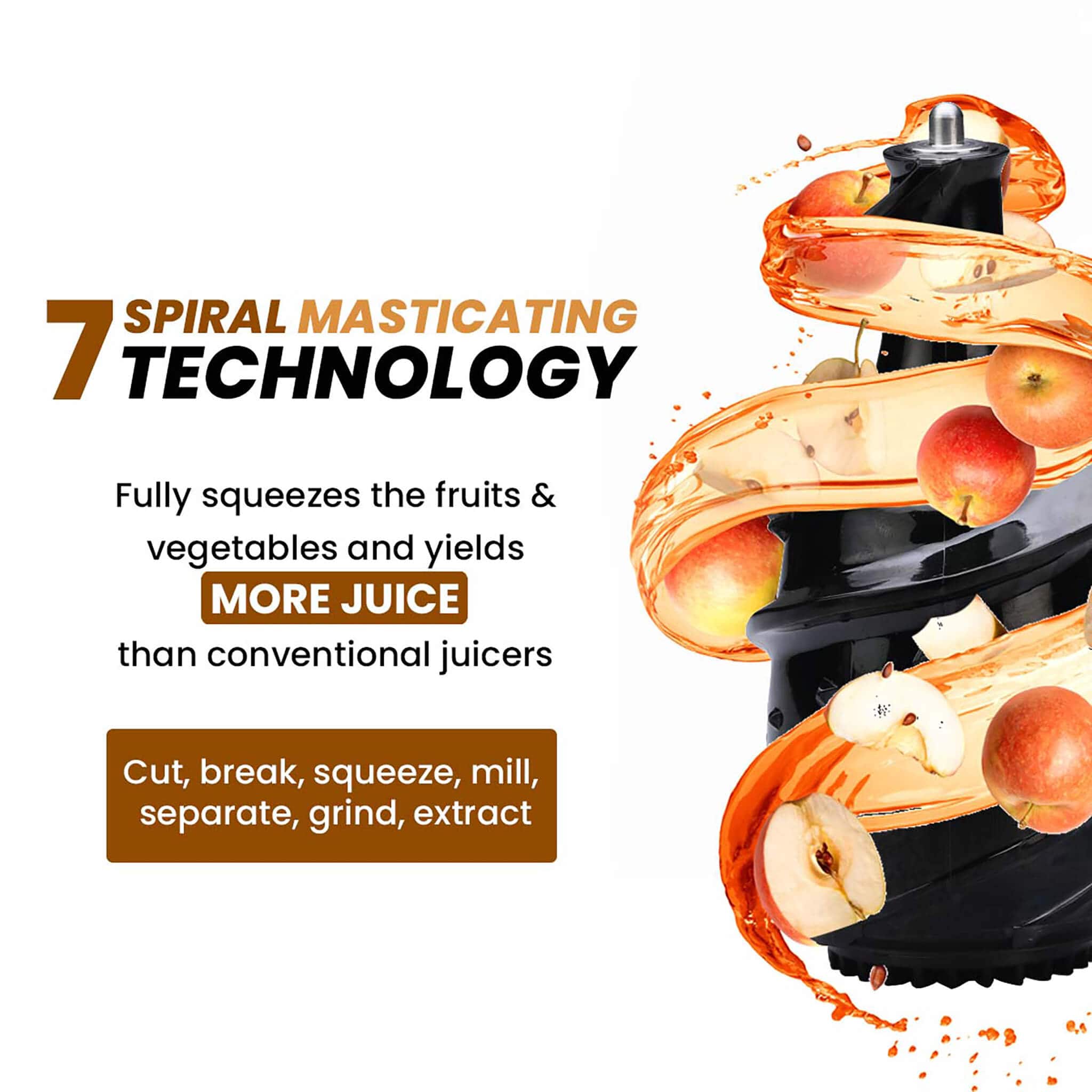 Royal Slow Juicer - Black | Best Cold press Slow juicer with 2 Jars, 3 Strainers - Image 6