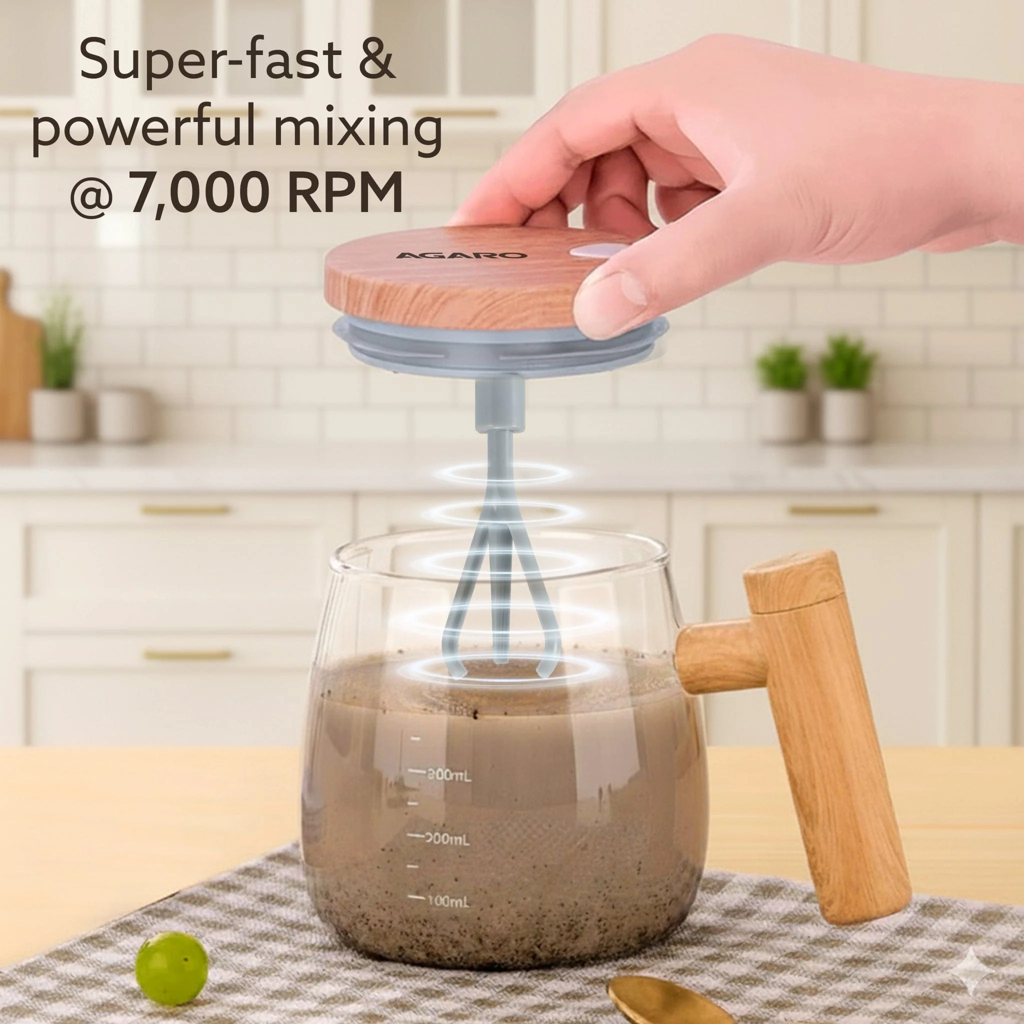Self-Stirring Coffee Mug 400ml – Electric Automatic Mixing Cup with Lid, Borosilicate, Rechargeable Operated Blender for Coffee-Milk-Protein Shakes, Portable Mug for Home, Office & Travel - Image 3