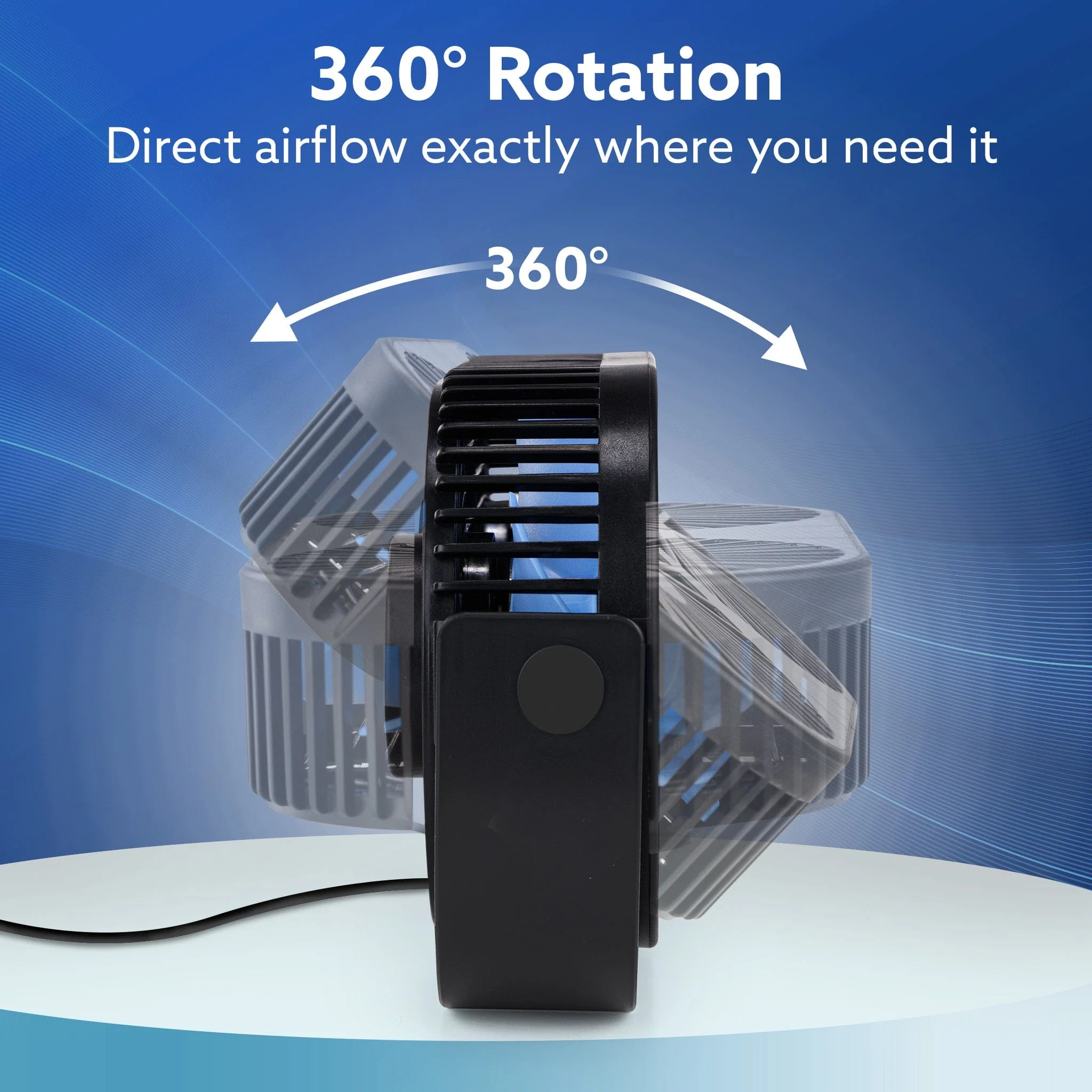 Signify USB Desk Twin Fan, Portable Dual Table Cooling Fan with 5 Blades & 3 Speed Option, USB Powered, Dual Mode, Ultra Quiet, Aromatherapy, Rotatable Table Desk Fan for Home, Office, Black - Image 4