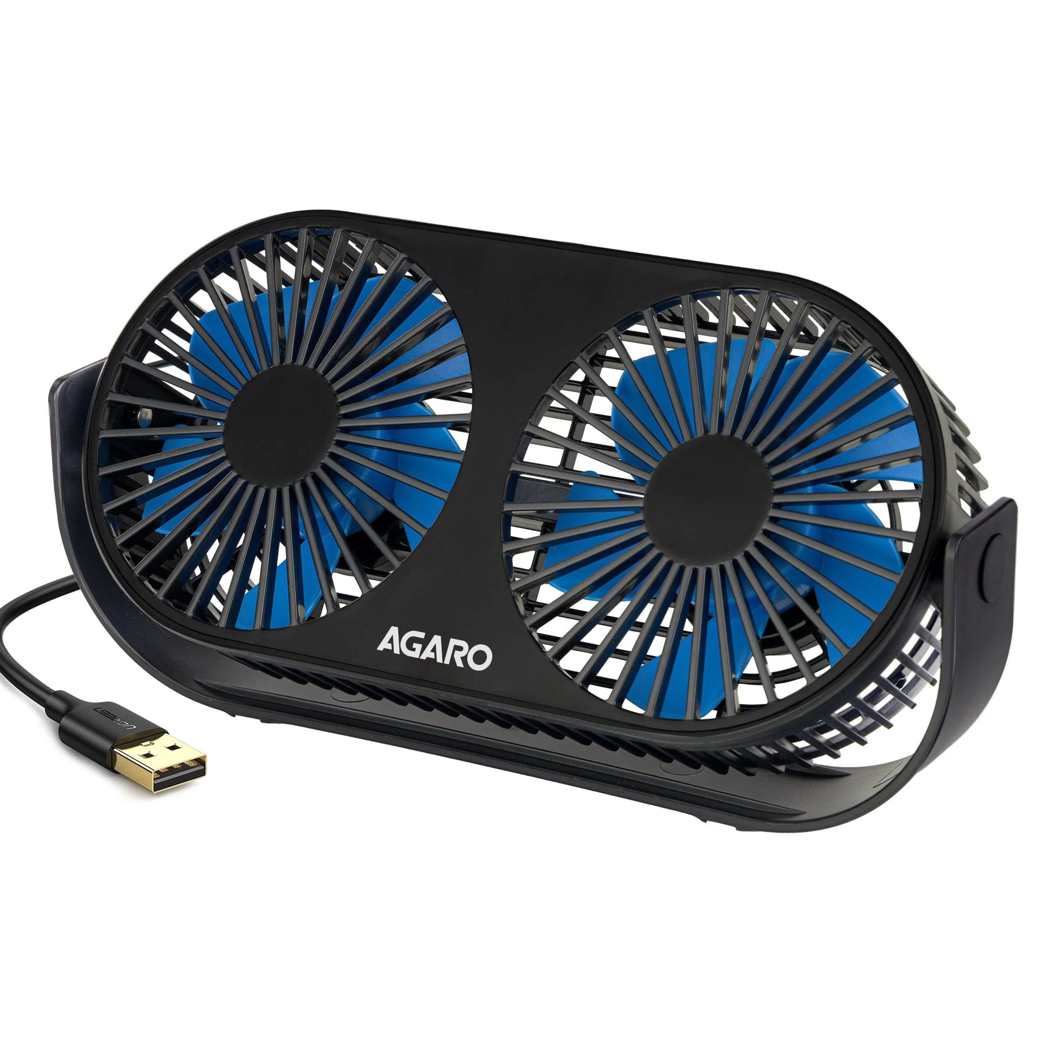 Signify USB Desk Twin Fan, Portable Dual Table Cooling Fan with 5 Blades & 3 Speed Option, USB Powered, Dual Mode, Ultra Quiet, Aromatherapy, Rotatable Table Desk Fan for Home, Office, Black - Image 8