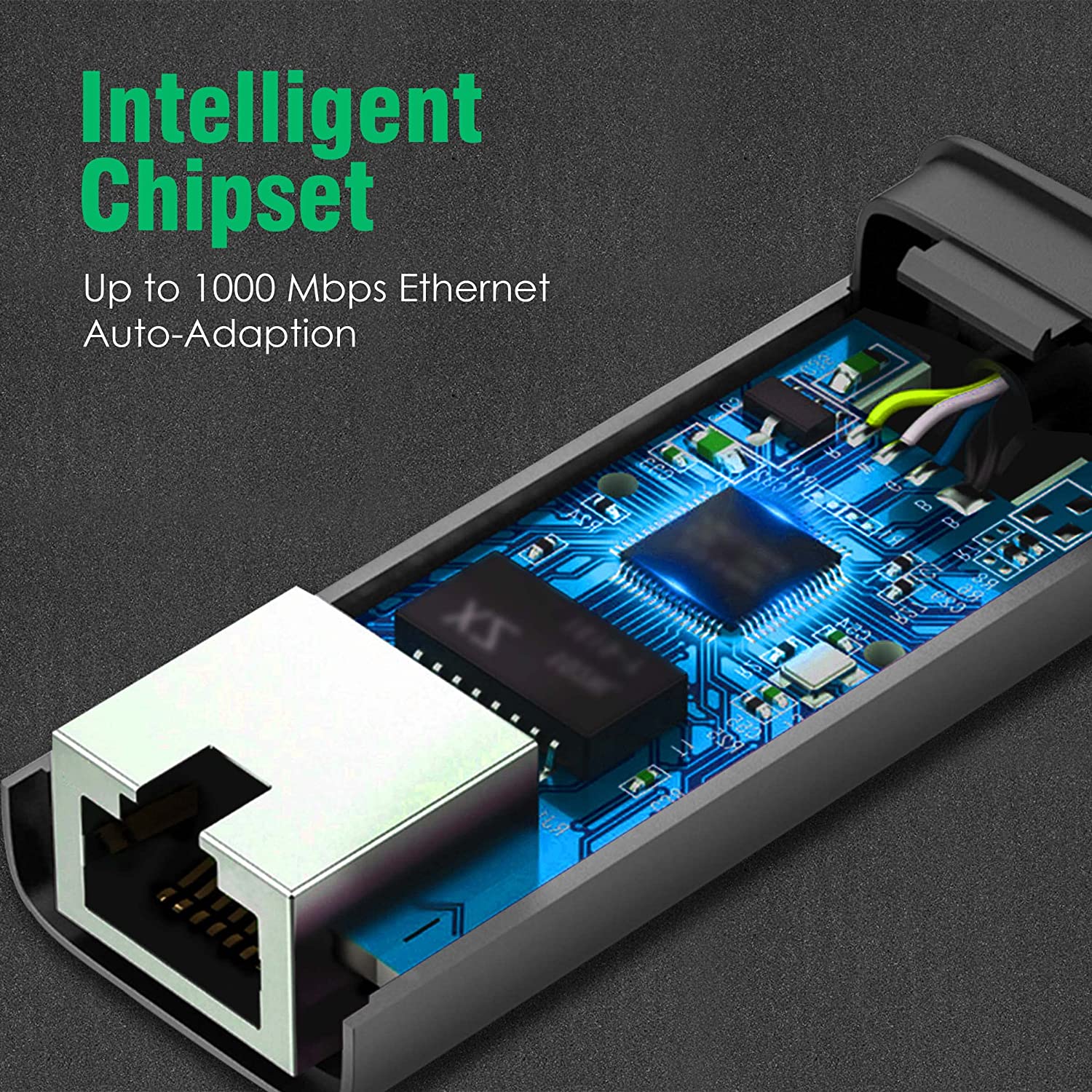 Type C to Ethernet Adapter RJ45 to Thunderbolt 3 Type C Gigabit Network LAN 1000Mbps Converter Compatible with All Type C Devices, Black - Image 2
