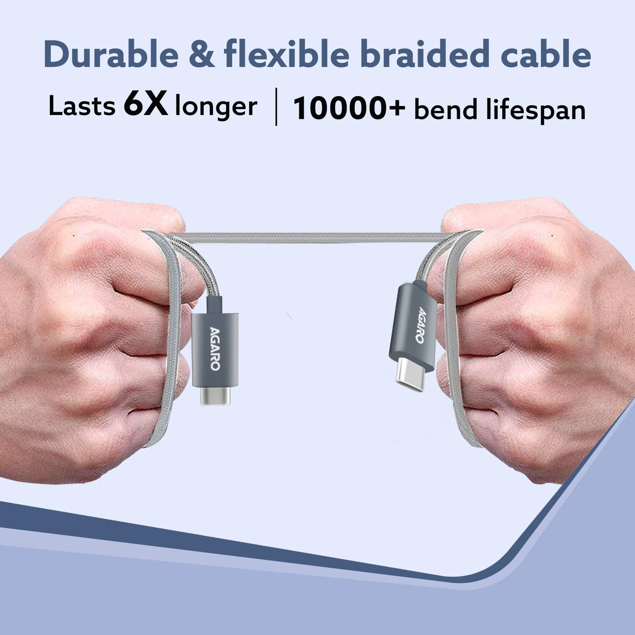 Type C to Type C Cable, 100W, 5A, Supports PD, Nylon Braided Fast Charging Cable, Compatible With Type C Devices Including Android Phone, iPhone, Laptop & MacBook, 1M, 480 Mbps Data Transmission - Image 5