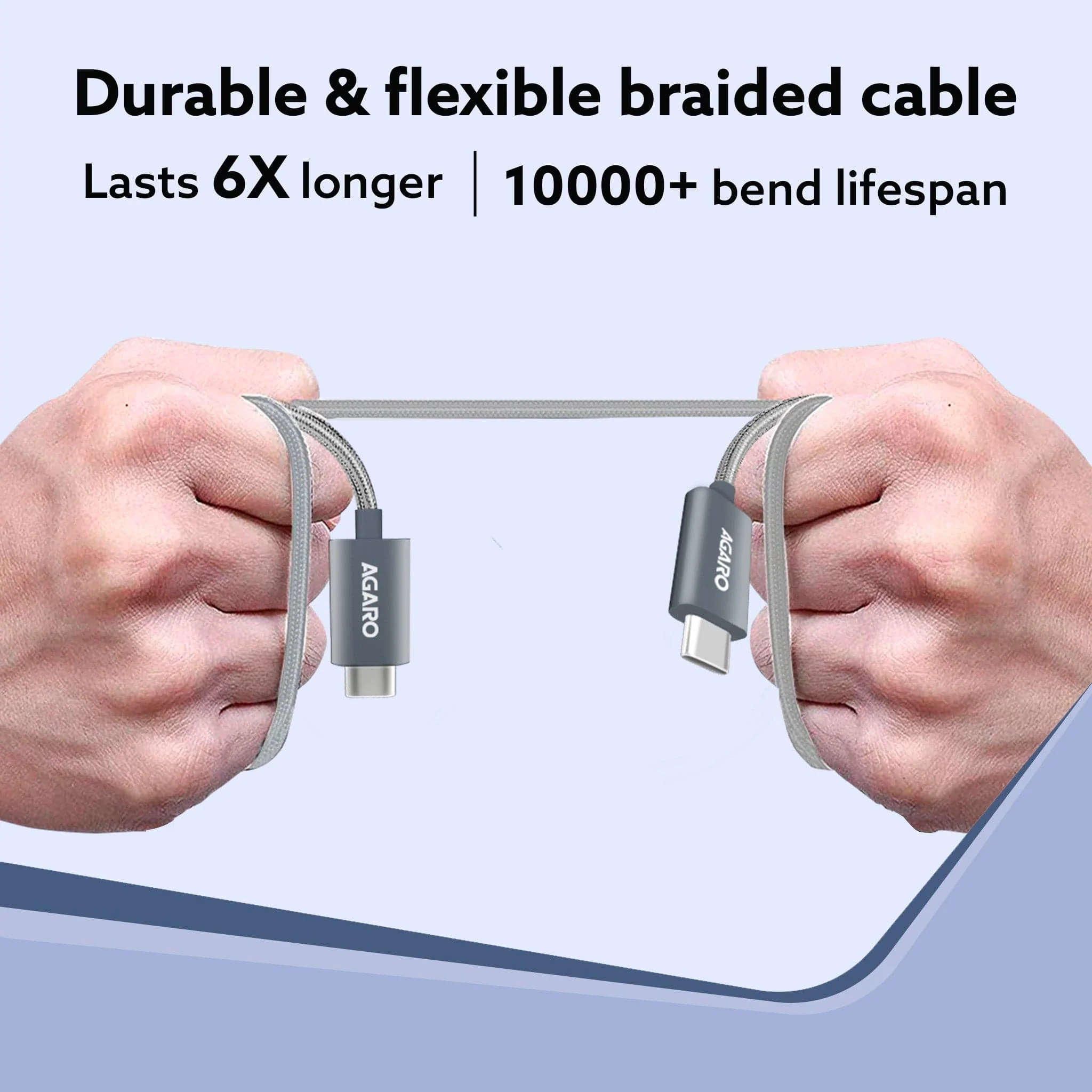 Type C to Type C Cable, 60W, 4A, Supports PD, Nylon Braided Fast Charging Cable Compatible With Type C Devices Including Android Phone, iPhone, Laptop & MacBook, 1.5M, 480 Mbps Data Transmission - Image 5
