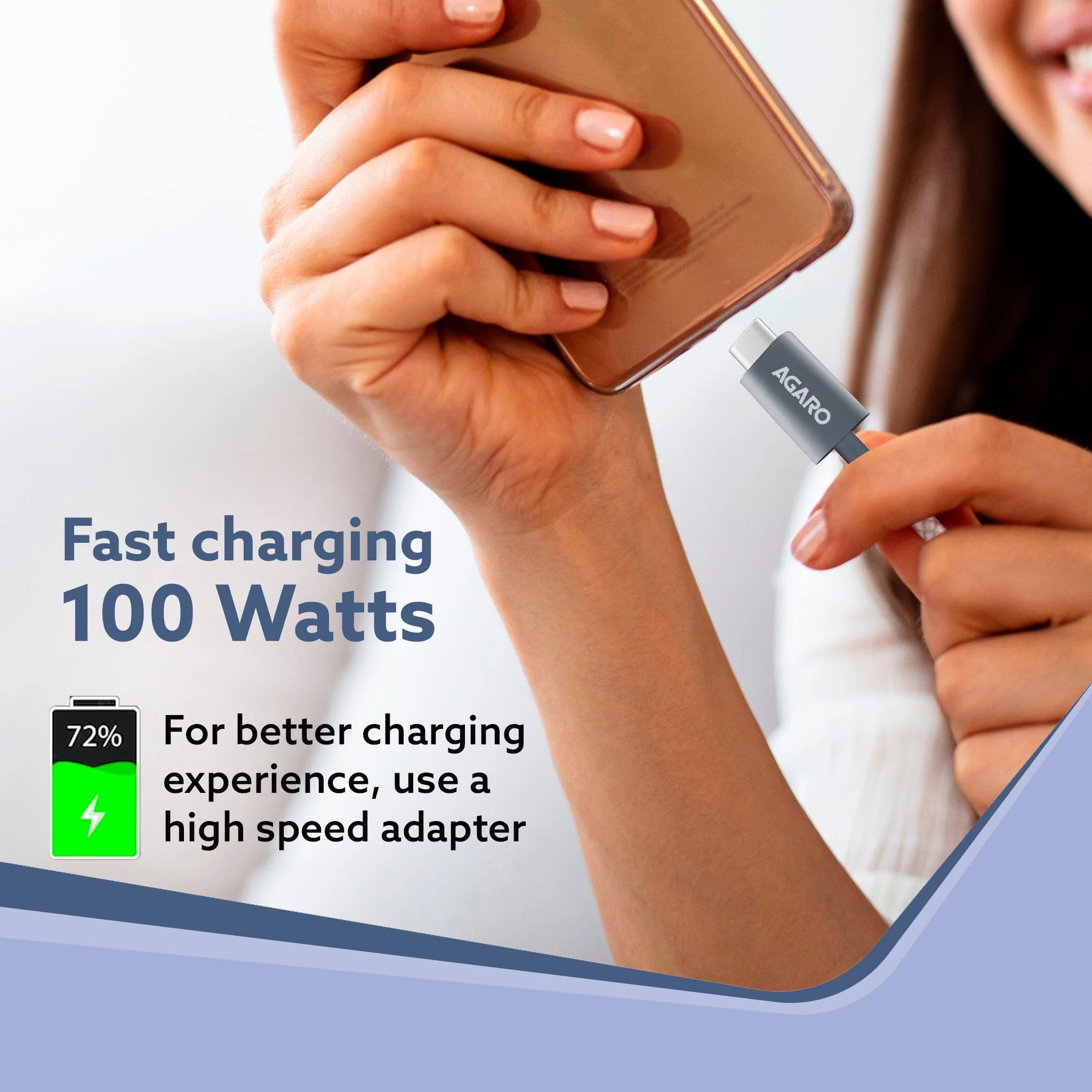 Type C to Type C Fast Charging Cable compatible with Android devices, iPhone15, Power Bank, 5A, 100W, Supports PD, 480 Mbps Data Transmission, Braided, 1.5 Meter, Black - Image 4