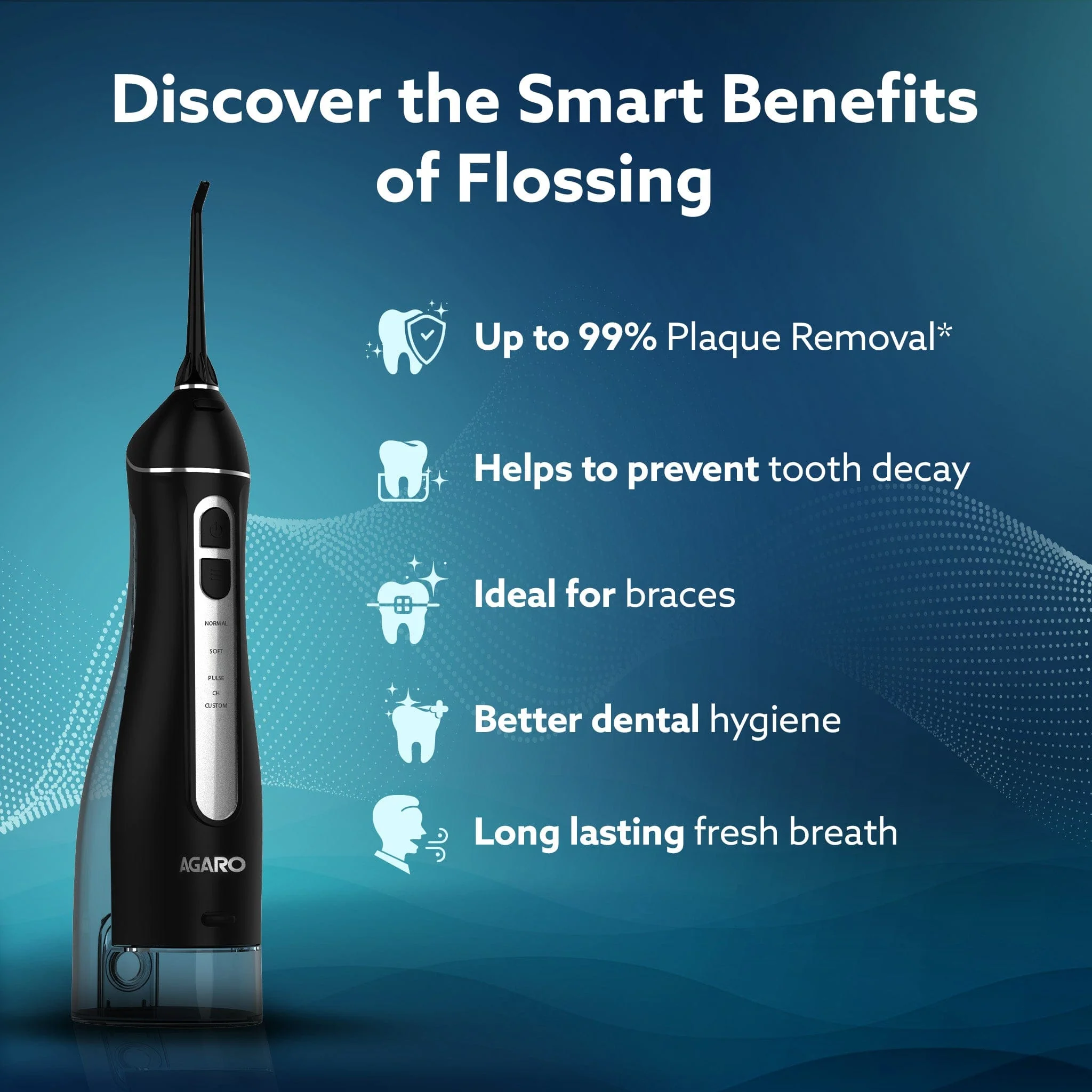 Ultra Dental Flosser for teeth, 5 Nozzles, Portable,Cordless & Rechargeable,4 Cleaning Modes,IPX7 Waterproof with 300ml Watertank, Flossing at Home & Travel,Oral Flosser,Oral Irrigator - Image 3