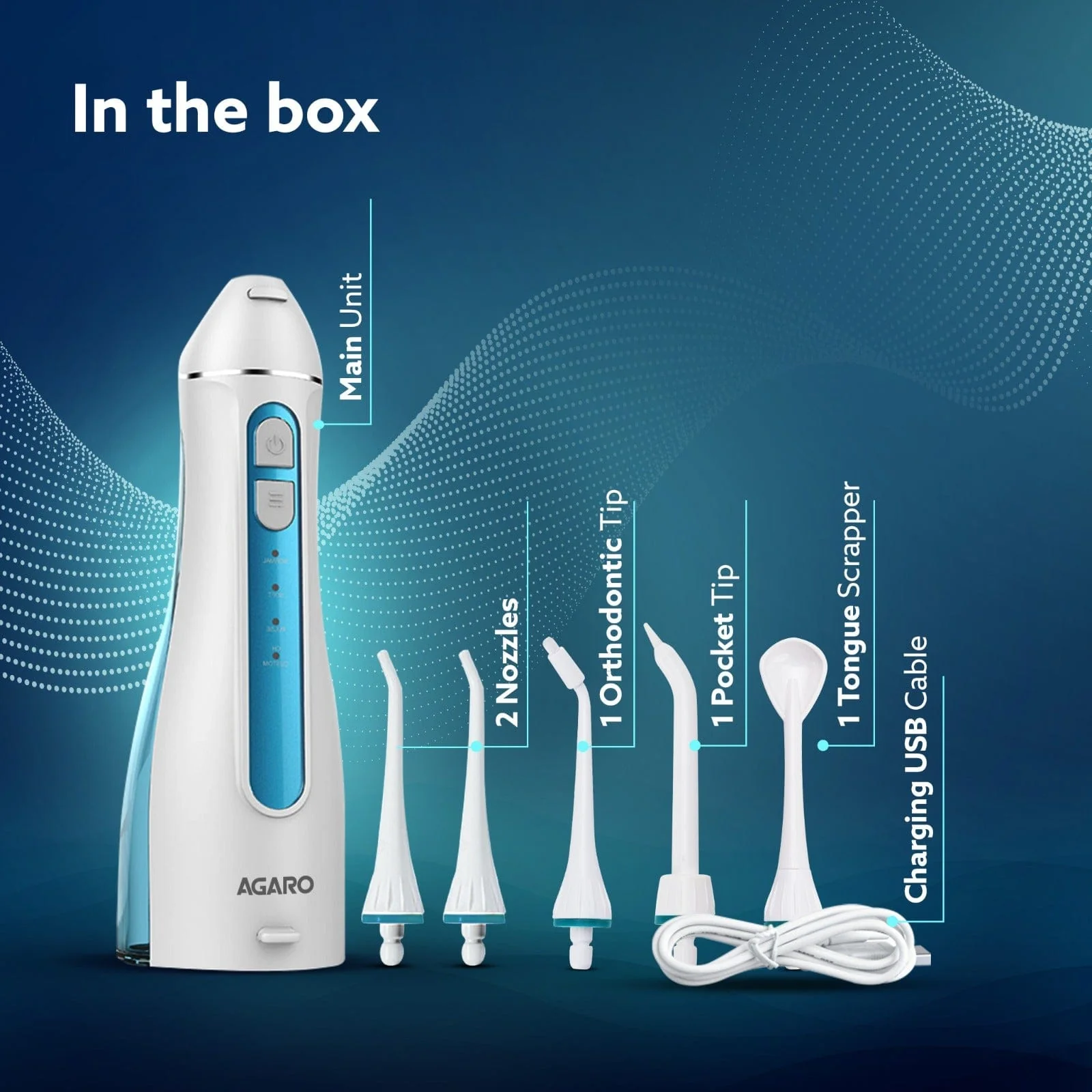 Ultra Plus Portable Dental Flosser for teeth, 5 Nozzles, Portable,Cordless & Rechargeable,4 Cleaning Modes,IPX7 Waterproof with 200ml Watertank, Flossing at Home & Travel,Oral Flosser,Oral Irrigator - Image 6