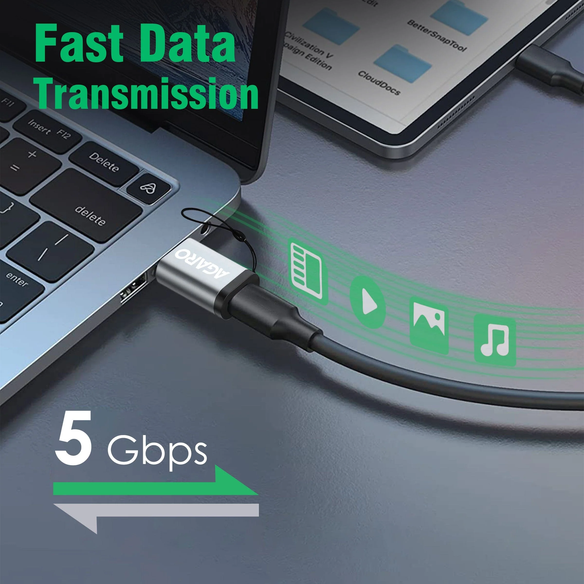 USB 3.0 Type C Female to USB Male OTG Adapter, 5 Gbps High-Speed Data Transfer, Compatible with Laptops, Tablets, Smartphone, Chargers and More Devices with Standard USB A Interface - Image 2
