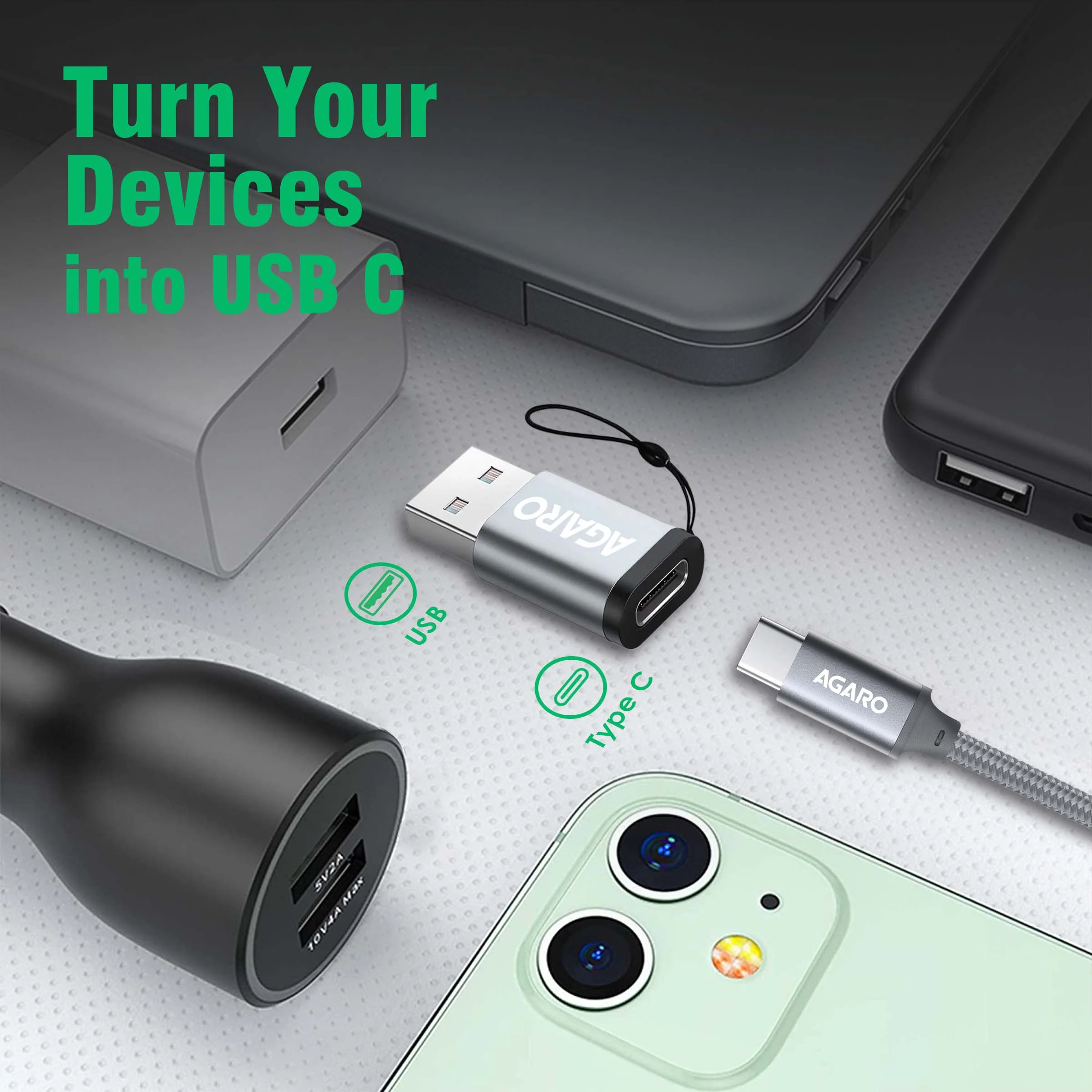 USB 3.0 Type C Female to USB Male OTG Adapter, 5 Gbps High-Speed Data Transfer, Compatible with Laptops, Tablets, Smartphone, Chargers and More Devices with Standard USB A Interface - Image 3
