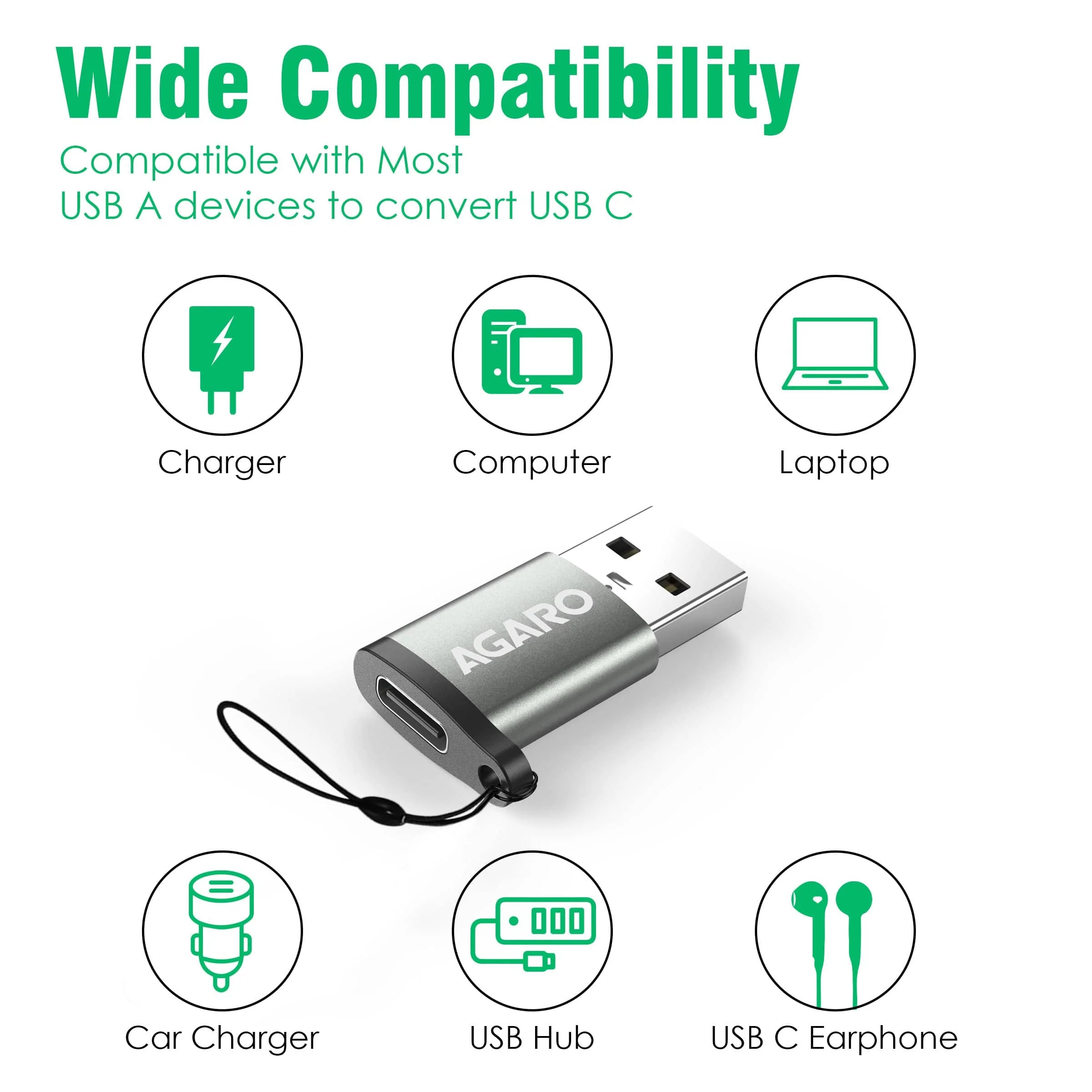USB 3.0 Type C Female to USB Male OTG Adapter, 5 Gbps High-Speed Data Transfer, Compatible with Laptops, Tablets, Smartphone, Chargers and More Devices with Standard USB A Interface - Image 6