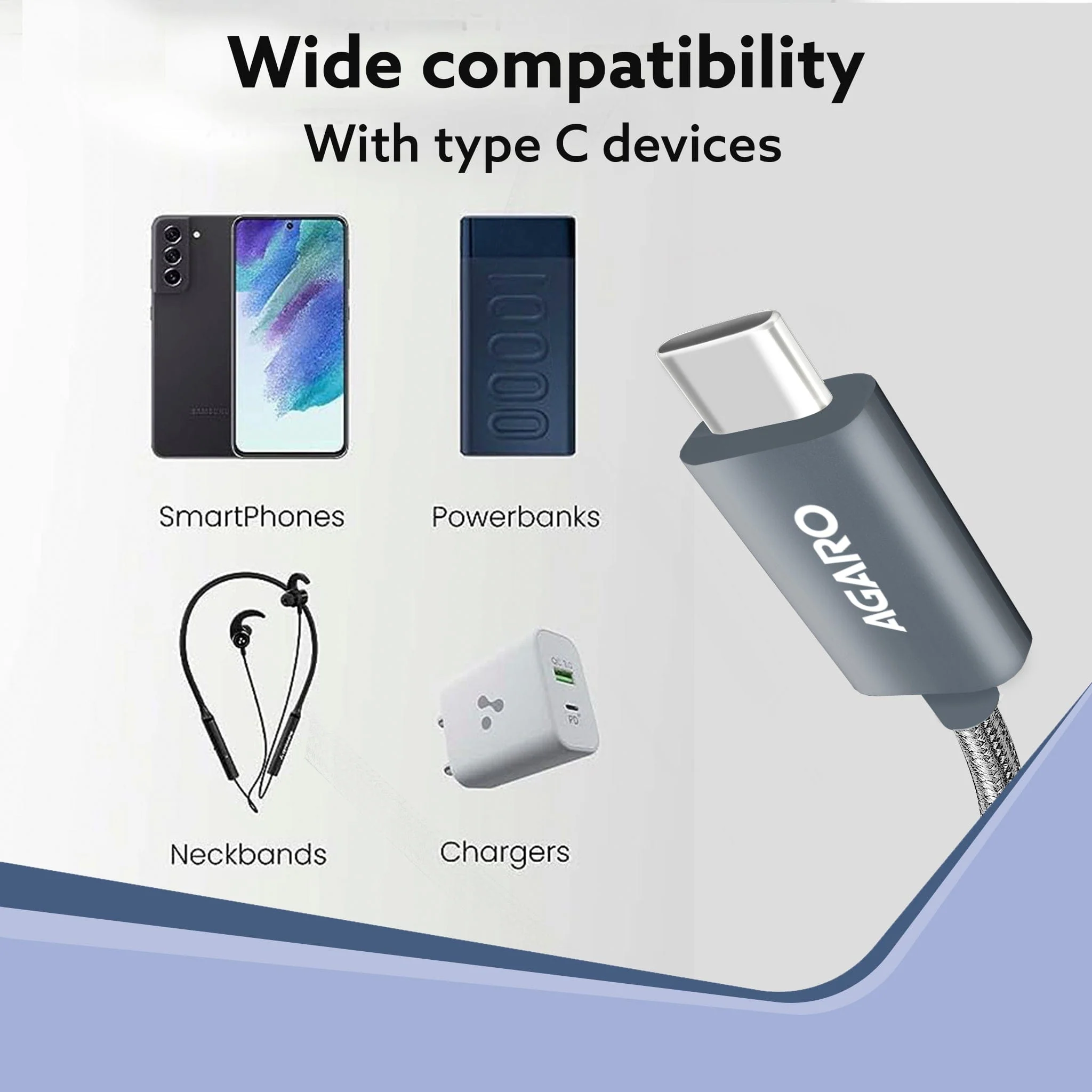 USB-A to Type C Cable, Unbreakable Braided Cable, 3A Fast Charging, Compatible with All Type C Devices Including Smartphones, Tablets etc, PD Technology, 1 M (3.2Ft), 480 Mbps Data Transmission - Image 6