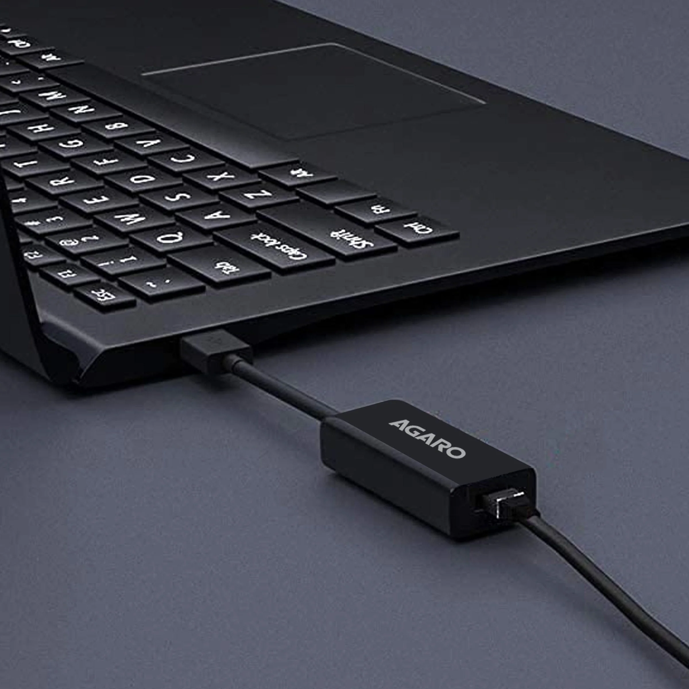 USB Ethernet Adapter, USB 3.0 to 10/100/1000 Gigabit Ethernet LAN Network Adapter, Plug & Play, Ethernet Compatible with Nintendo Switch MacBook Surface Pro Laptop PC Black - Image 2