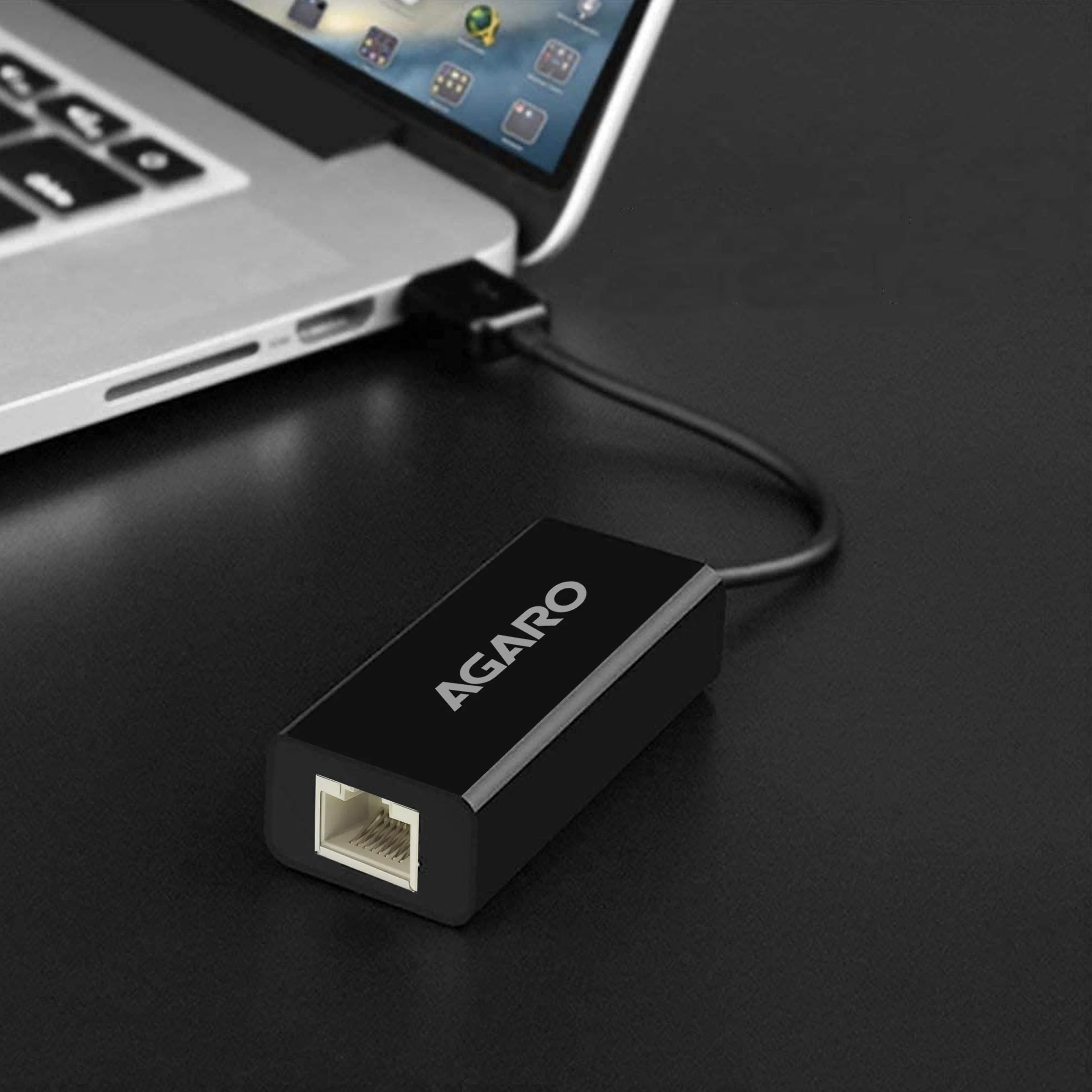 USB Ethernet Adapter, USB 3.0 to 10/100/1000 Gigabit Ethernet LAN Network Adapter, Plug & Play, Ethernet Compatible with Nintendo Switch MacBook Surface Pro Laptop PC Black - Image 4