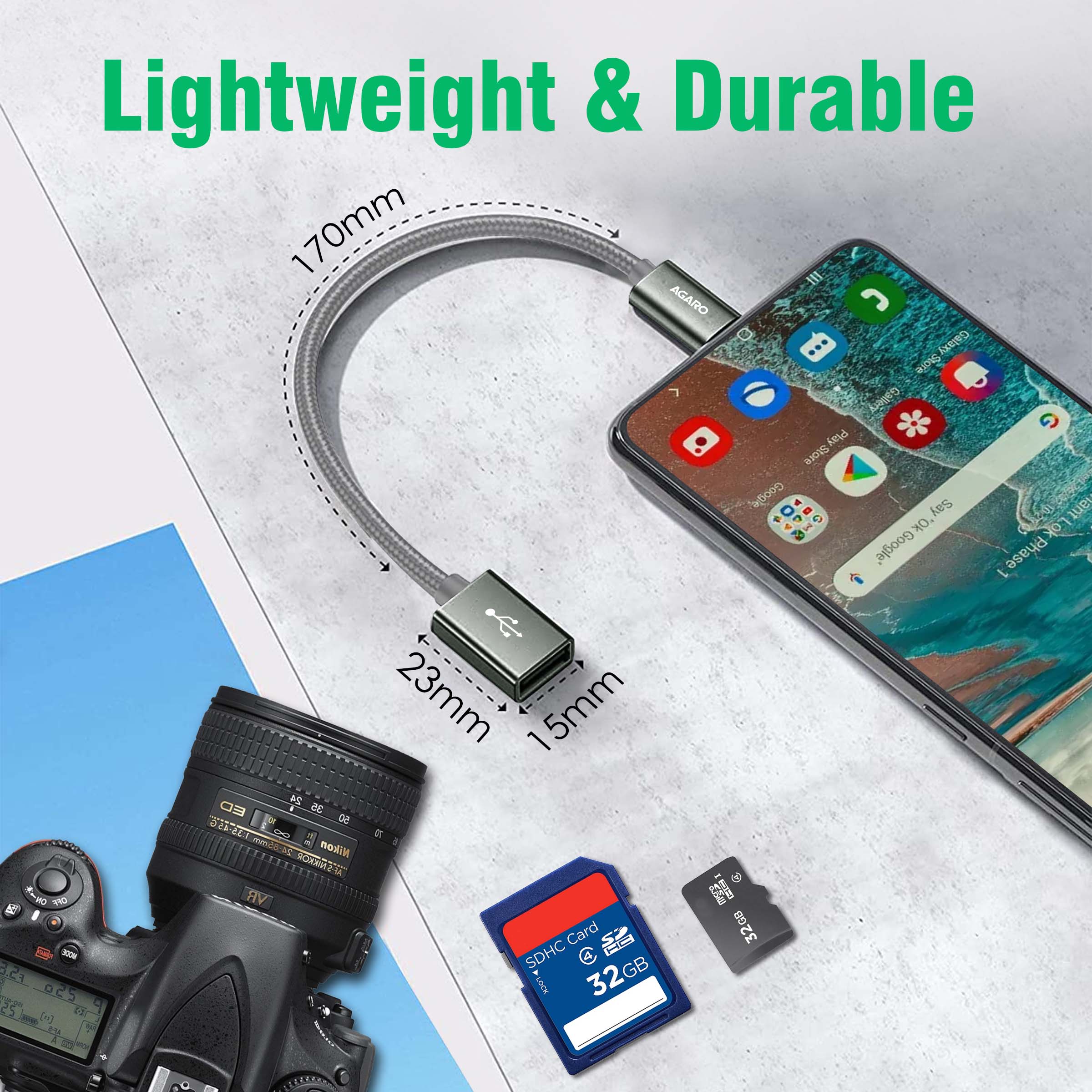 USB Type C to USB 3.0 OTG Cable, Adapter, Connector, Fast Charging, Data Transfer Speed Up to 10 GBPS, Compatible with Laptops, Tablets, Smartphone and Chargers - Image 5
